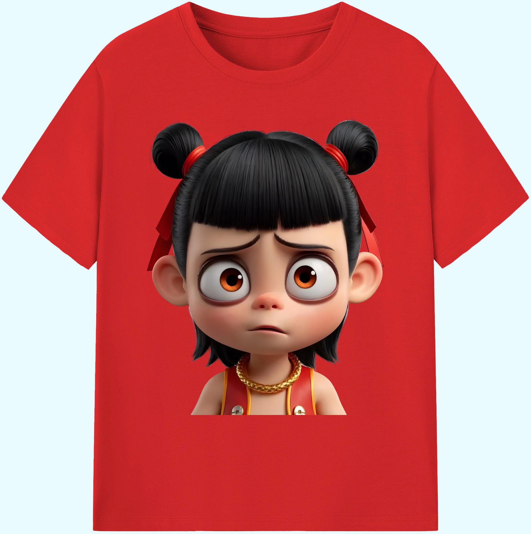 （画像用） Ne Zha 2 ナタ 魔童の大暴れ 綿100％ メンズ半袖Tシャツ｜肌触りやわらか＆通気性
