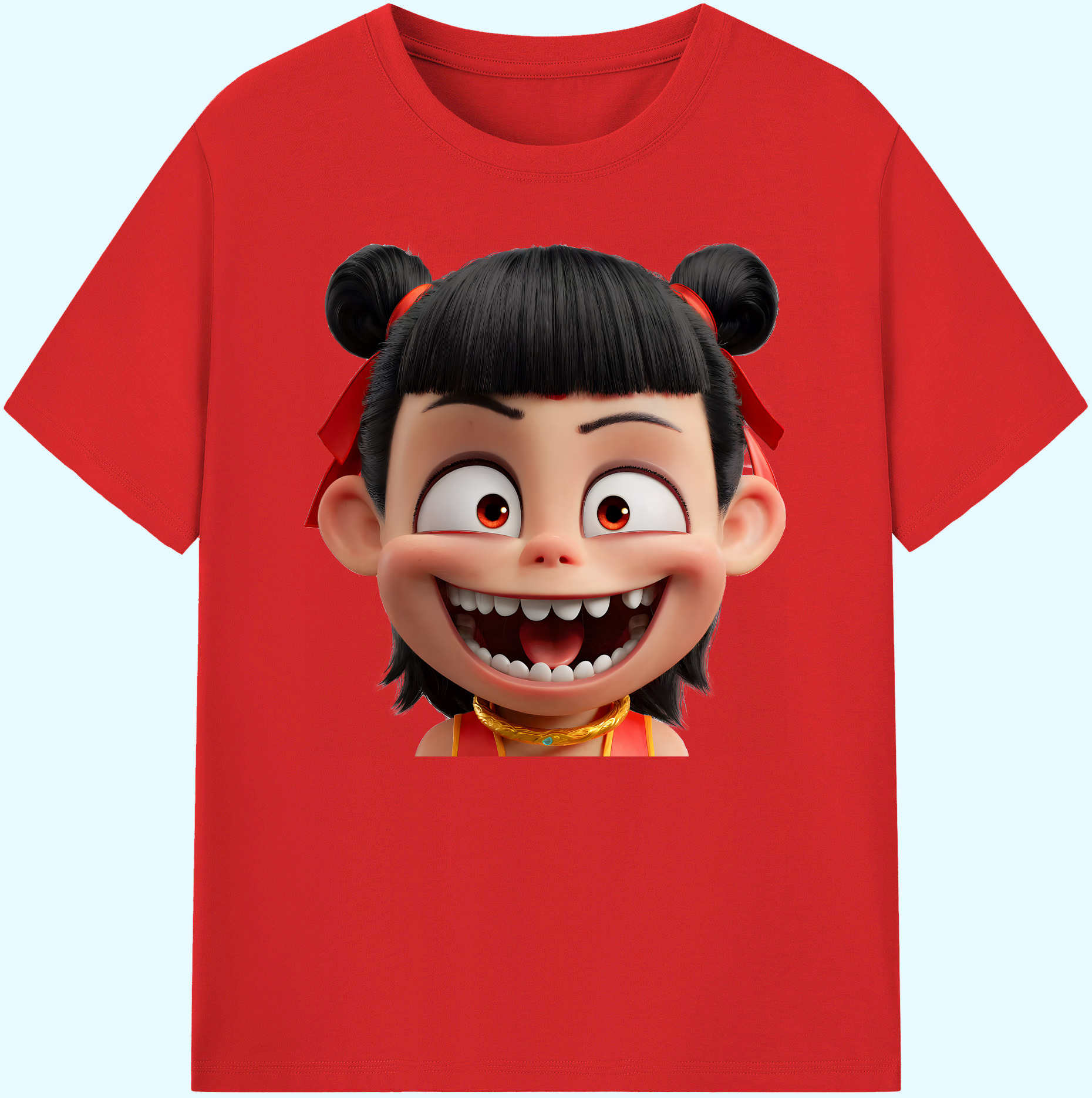 （画像用） Ne Zha 2 ナタ 魔童の大暴れ 綿100％ メンズ半袖Tシャツ｜肌触りやわらか＆通気性