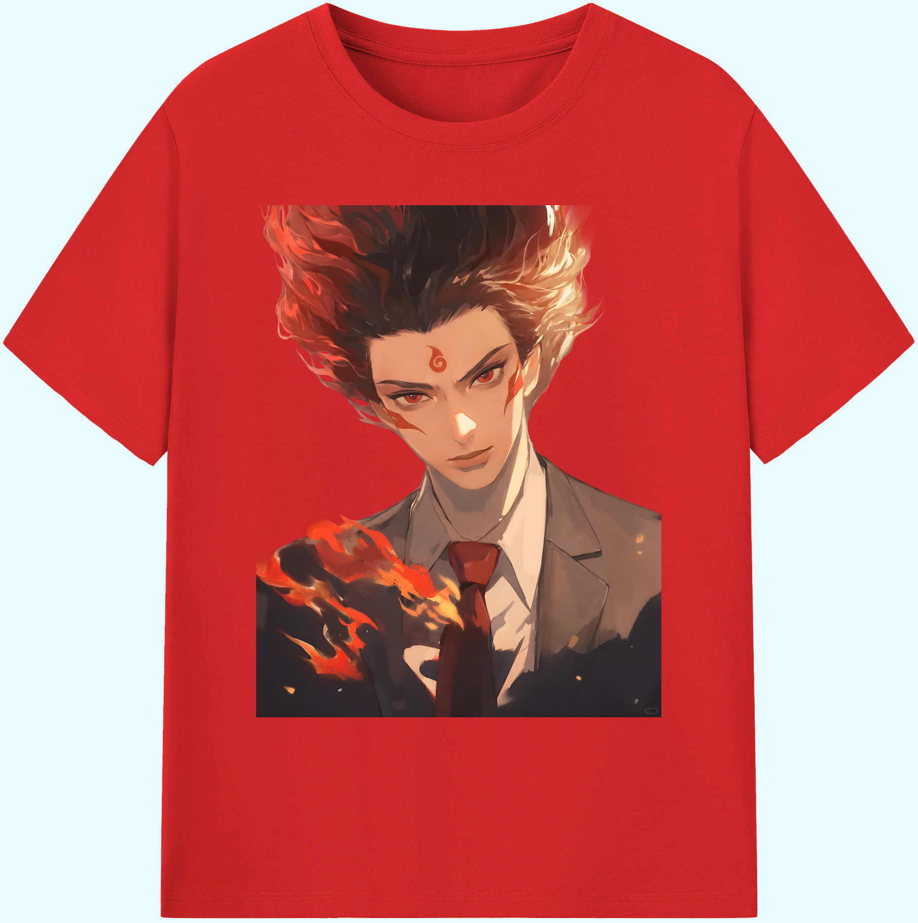 （画像用） Ne Zha 2 ナタ 魔童の大暴れ 綿100％ メンズ半袖Tシャツ｜肌触りやわらか＆通気性
