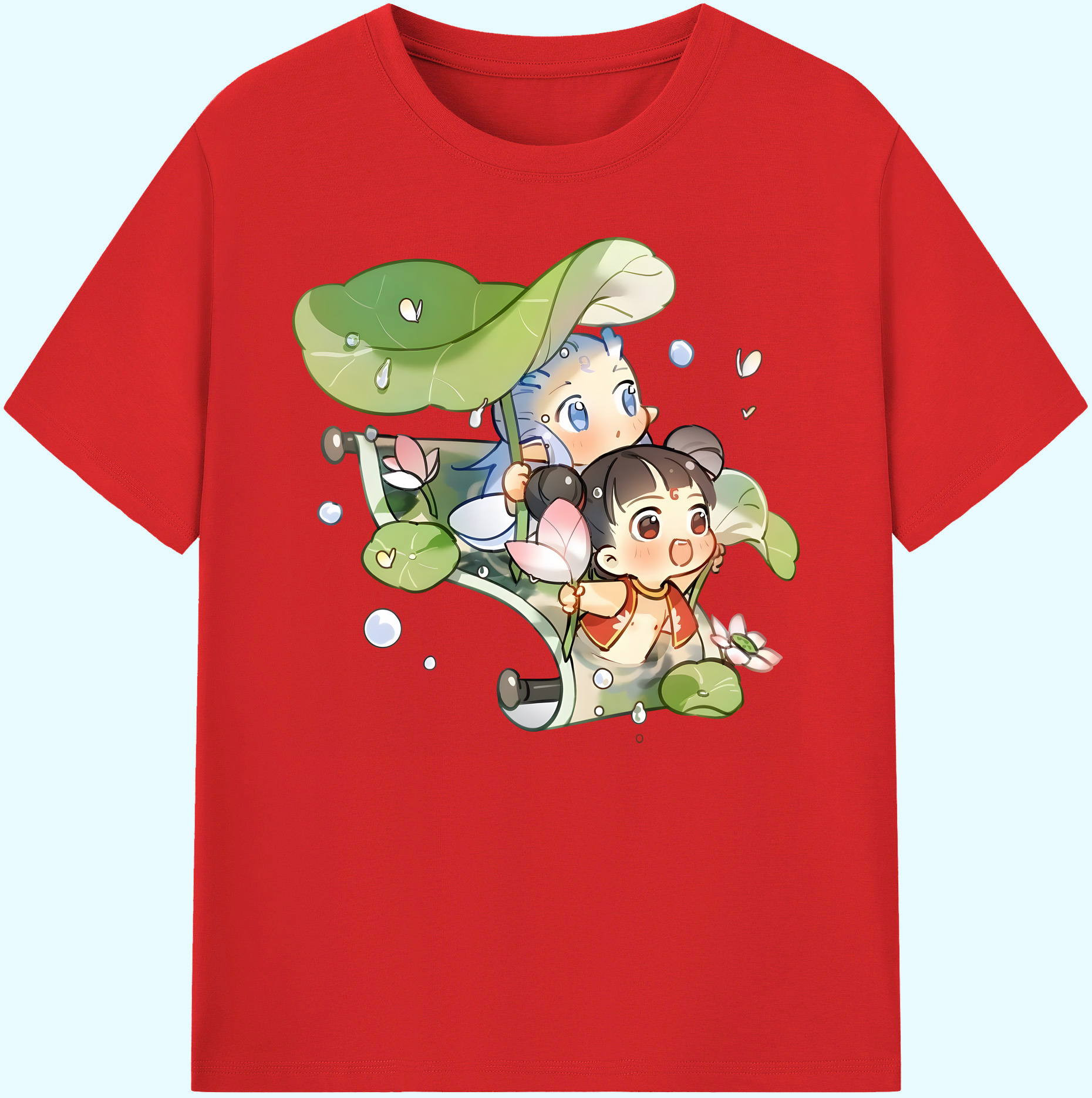 （画像用） Ne Zha 2 ナタ 魔童の大暴れ 綿100％ メンズ半袖Tシャツ｜肌触りやわらか＆通気性
