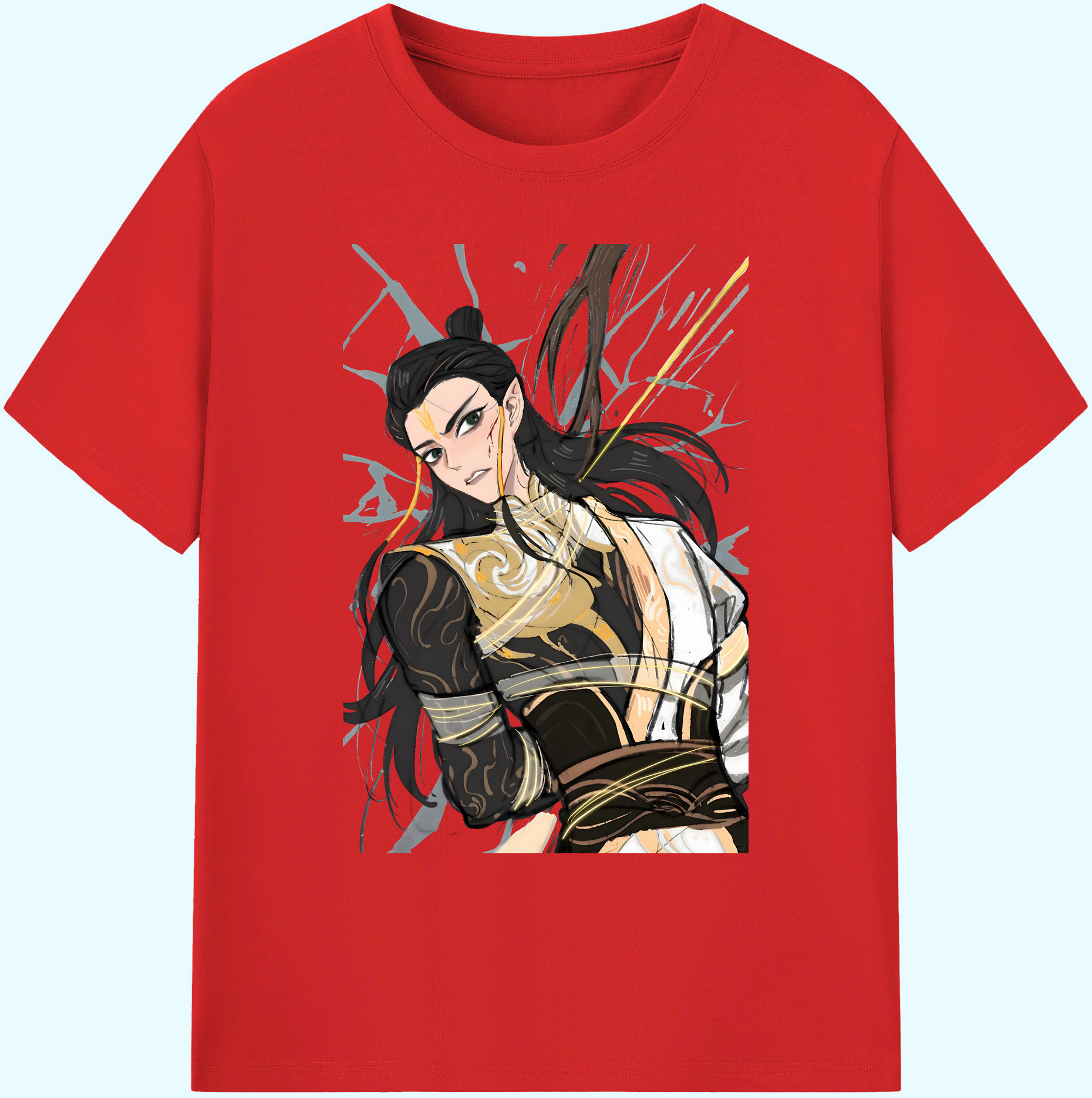 （画像用） Ne Zha 2 ナタ 魔童の大暴れ 綿100％ メンズ半袖Tシャツ｜肌触りやわらか＆通気性