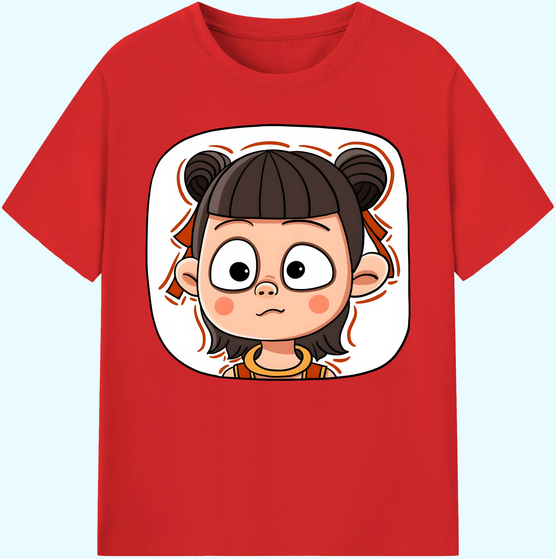 （画像用） Ne Zha 2 ナタ 魔童の大暴れ 綿100％ メンズ半袖Tシャツ｜肌触りやわらか＆通気性