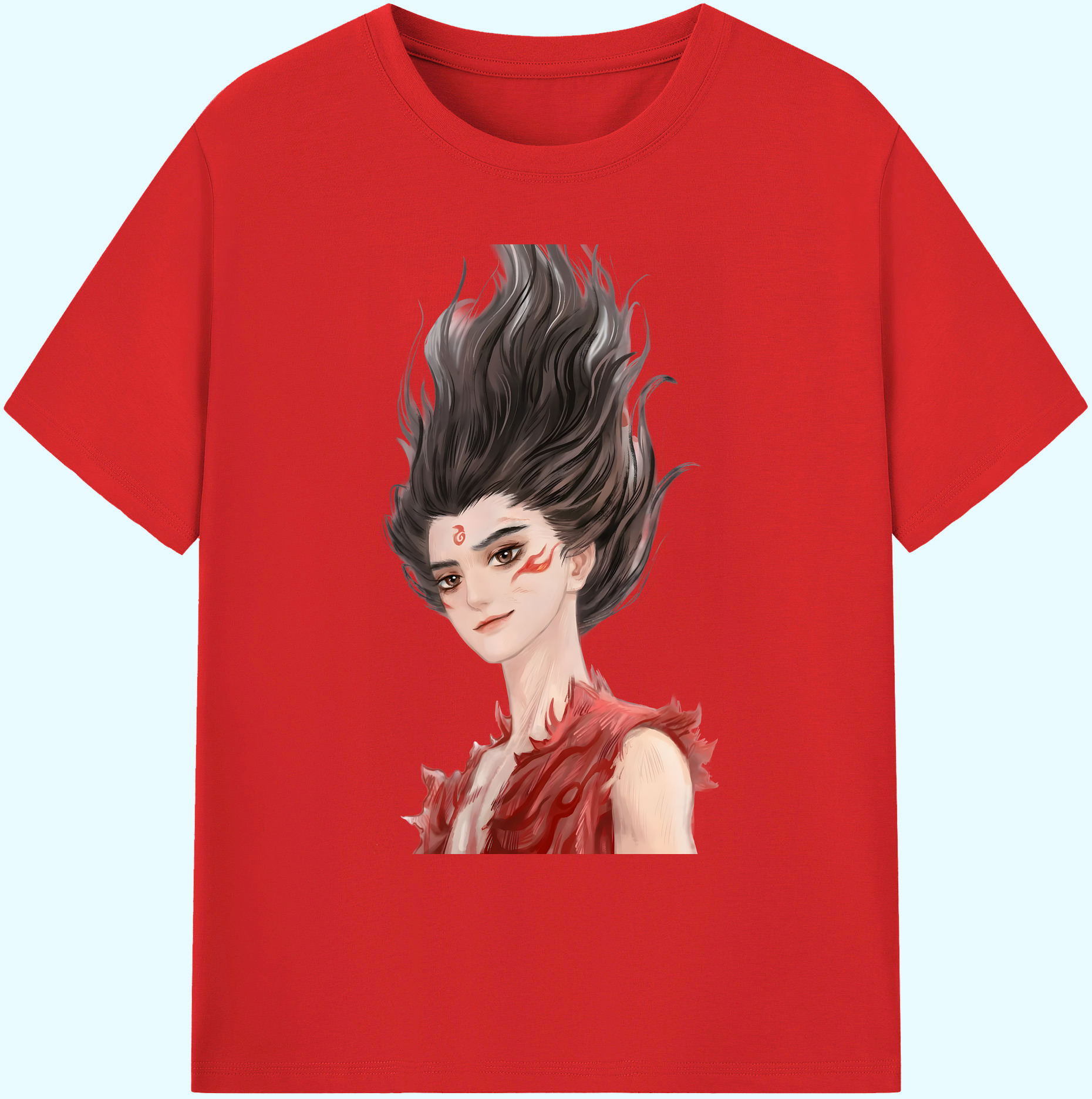 （画像用） Ne Zha 2 ナタ 魔童の大暴れ 綿100％ メンズ半袖Tシャツ｜肌触りやわらか＆通気性