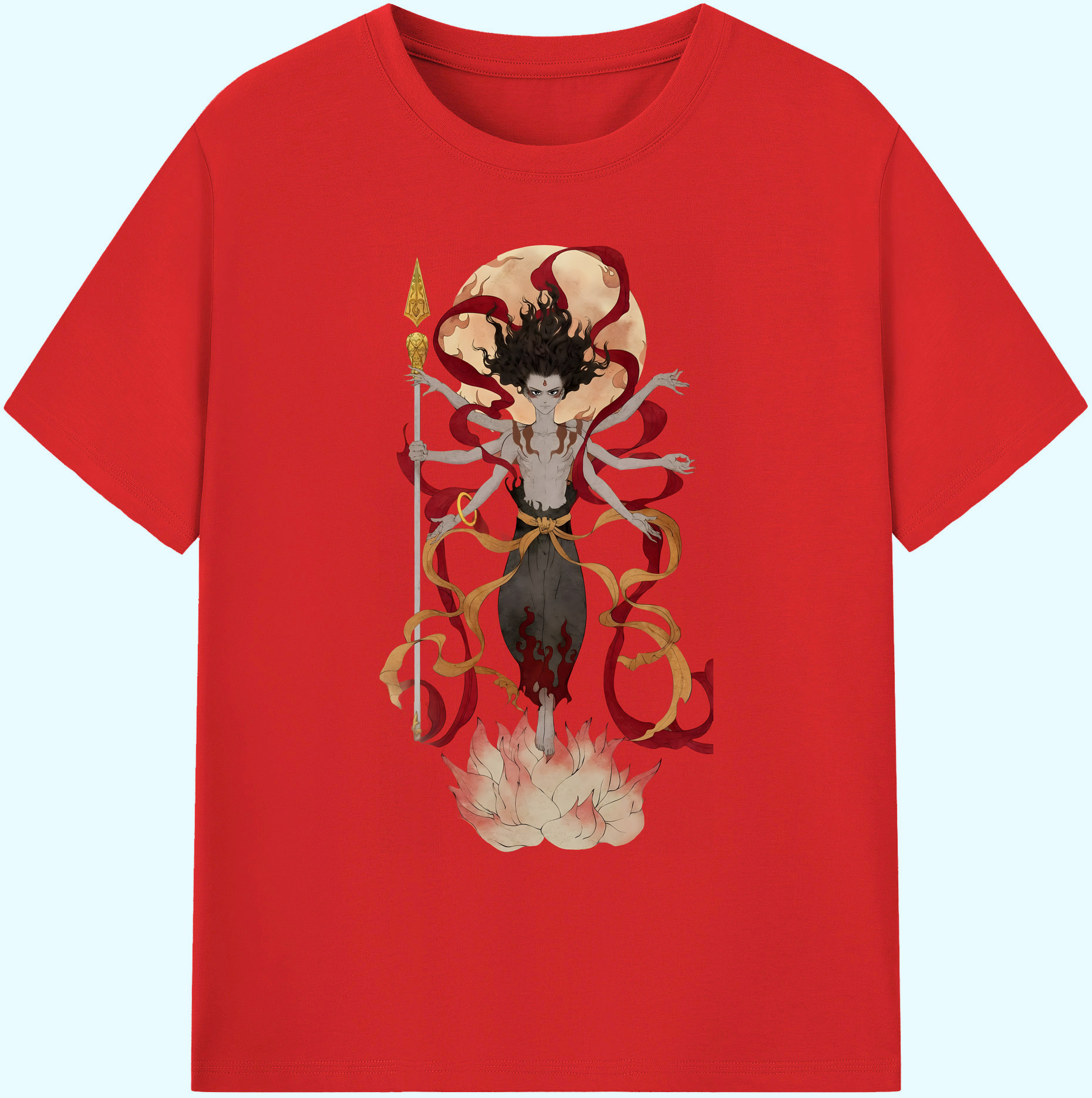 （画像用） Ne Zha 2 ナタ 魔童の大暴れ 綿100％ メンズ半袖Tシャツ｜肌触りやわらか＆通気性