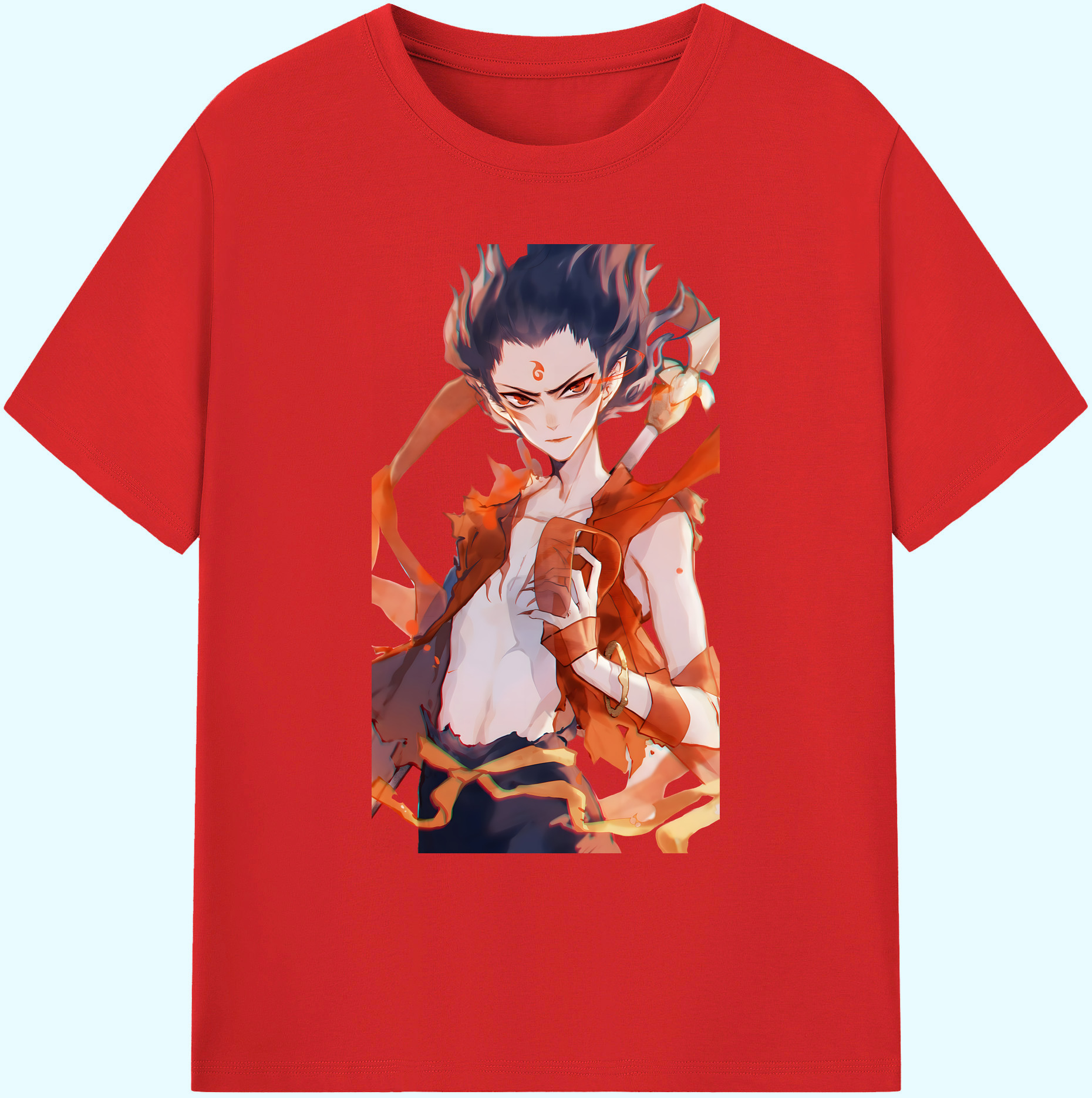 （画像用） Ne Zha 2 ナタ 魔童の大暴れ 綿100％ メンズ半袖Tシャツ｜肌触りやわらか＆通気性