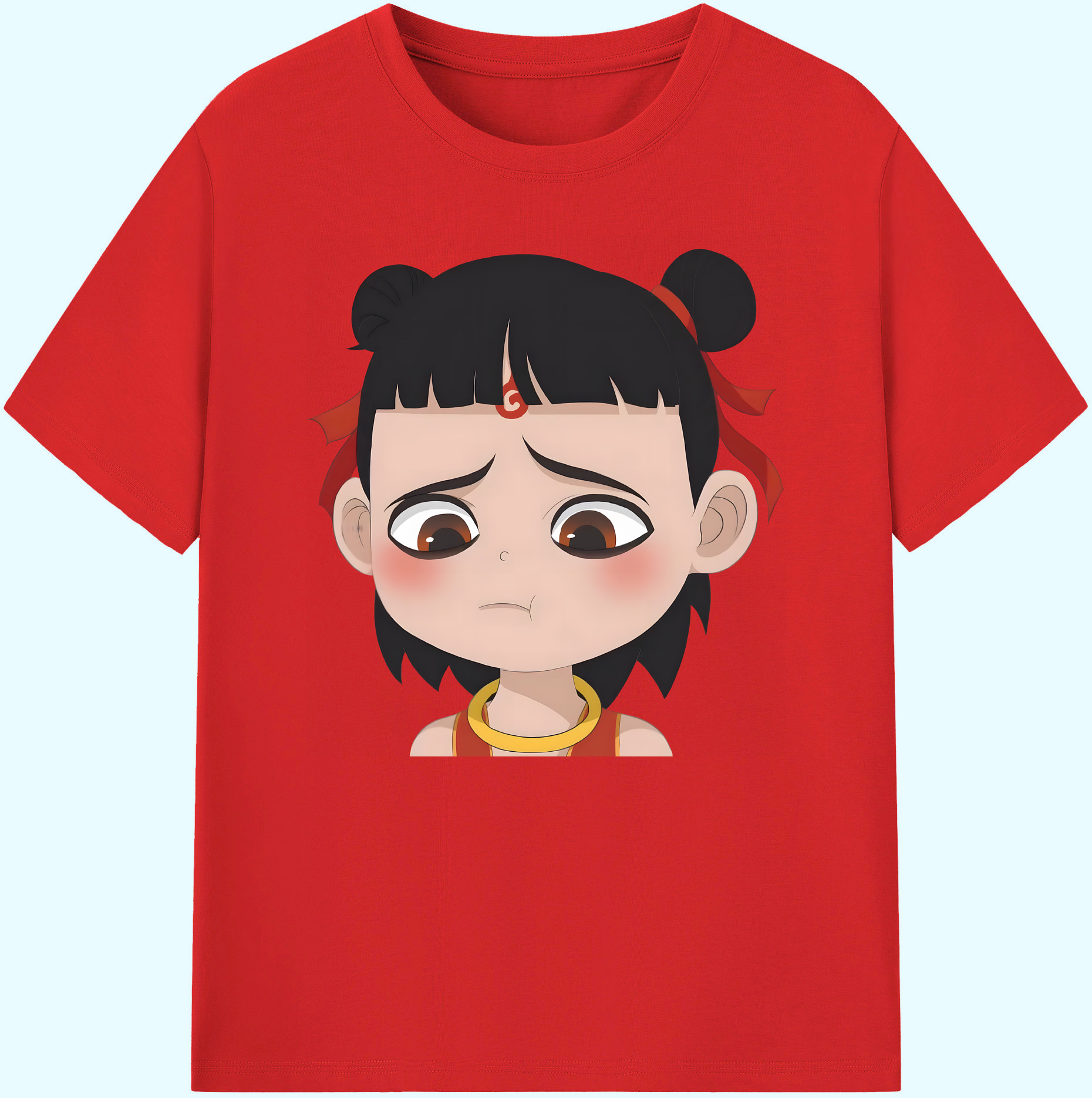 （画像用） Ne Zha 2 ナタ 魔童の大暴れ 綿100％ メンズ半袖Tシャツ｜肌触りやわらか＆通気性