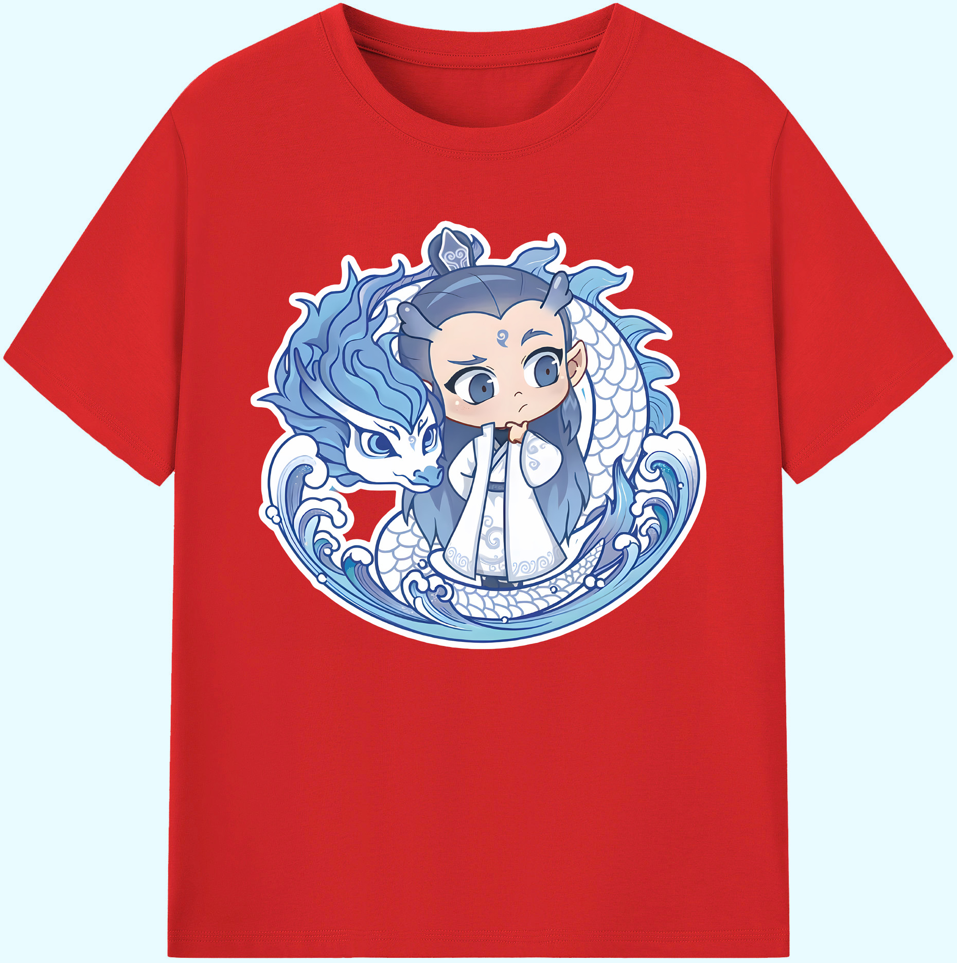 （画像用） Ne Zha 2 ナタ 魔童の大暴れ 綿100％ メンズ半袖Tシャツ｜肌触りやわらか＆通気性
