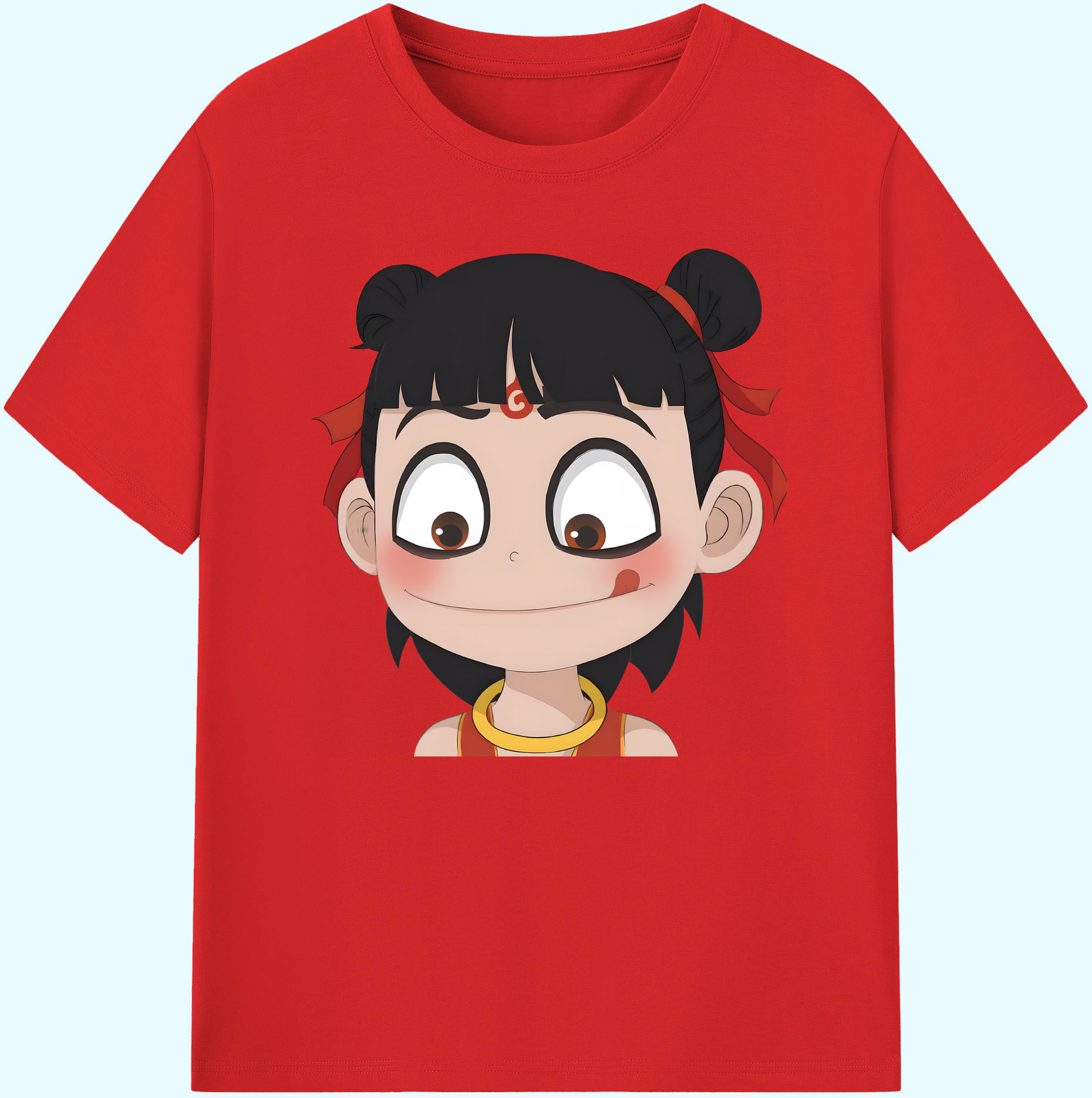 （画像用） Ne Zha 2 ナタ 魔童の大暴れ 綿100％ メンズ半袖Tシャツ｜肌触りやわらか＆通気性