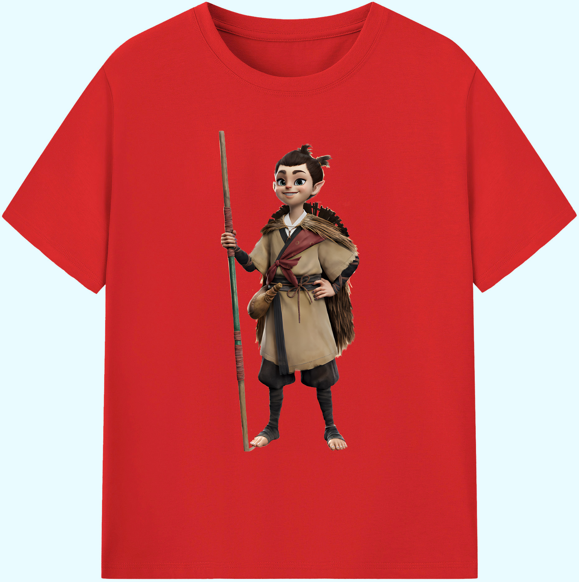 （画像用） Ne Zha 2 ナタ 魔童の大暴れ 綿100％ メンズ半袖Tシャツ｜肌触りやわらか＆通気性
