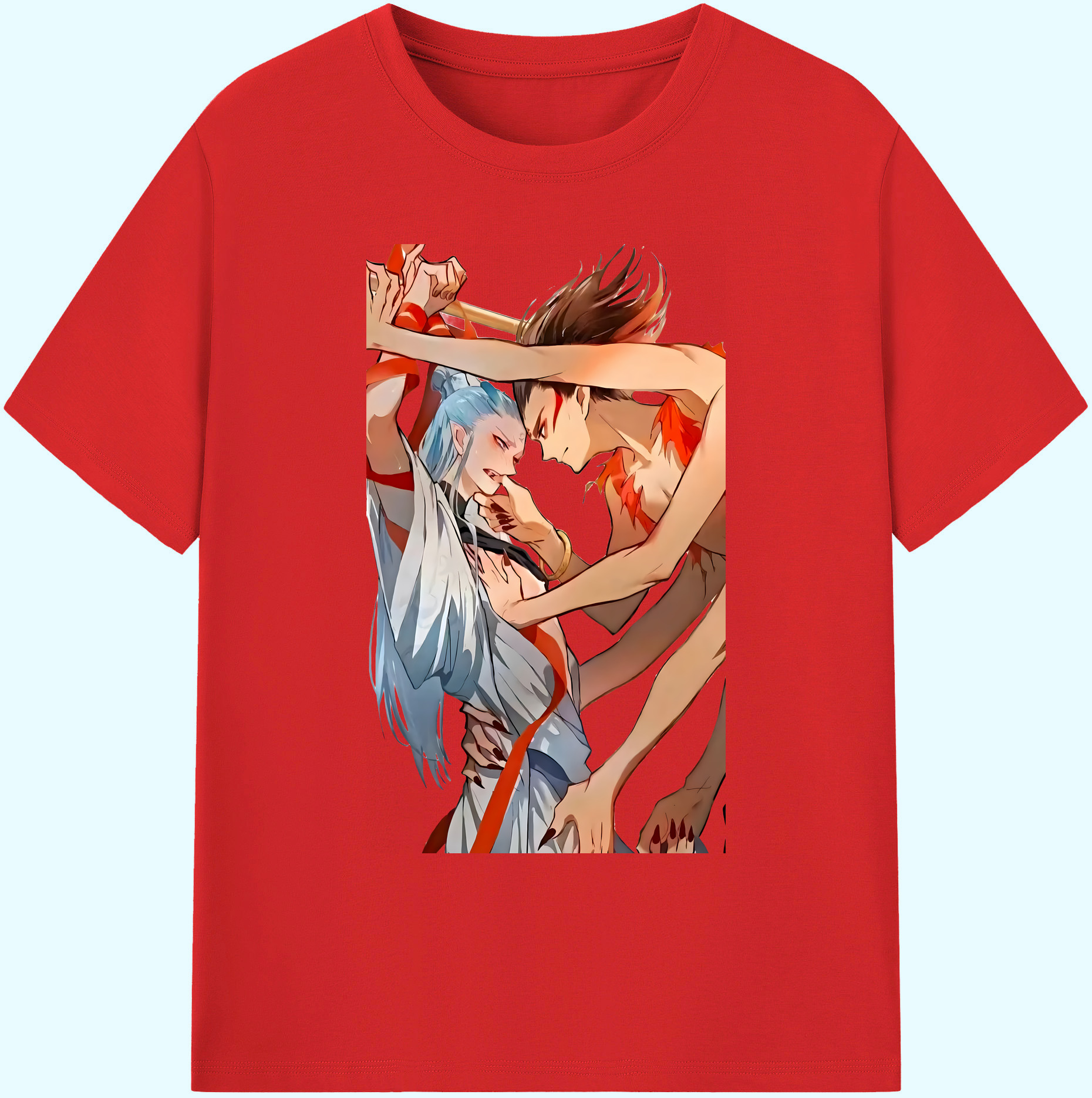 （画像用） Ne Zha 2 ナタ 魔童の大暴れ 綿100％ メンズ半袖Tシャツ｜肌触りやわらか＆通気性