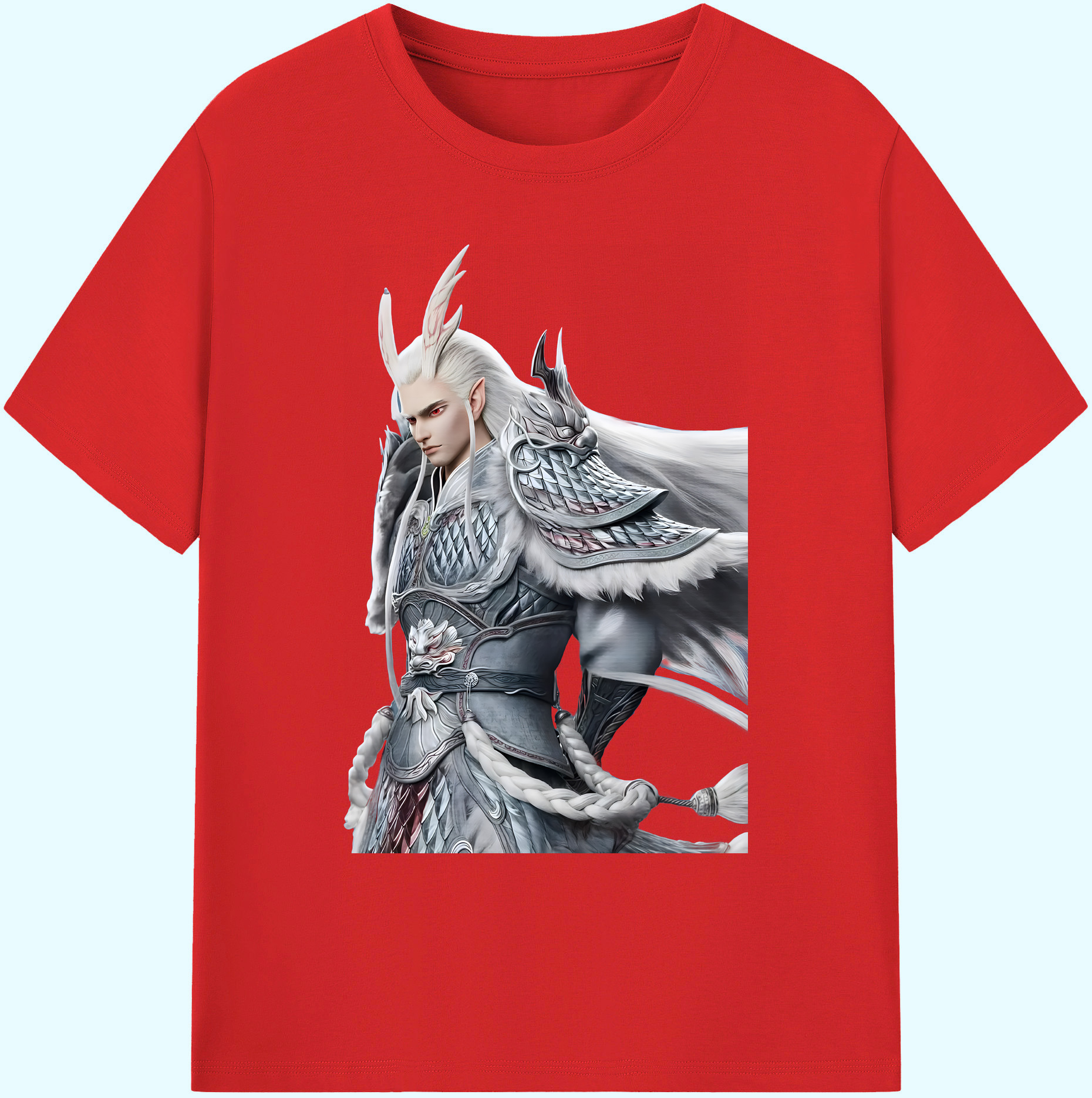 （画像用） Ne Zha 2 ナタ 魔童の大暴れ 綿100％ メンズ半袖Tシャツ｜肌触りやわらか＆通気性