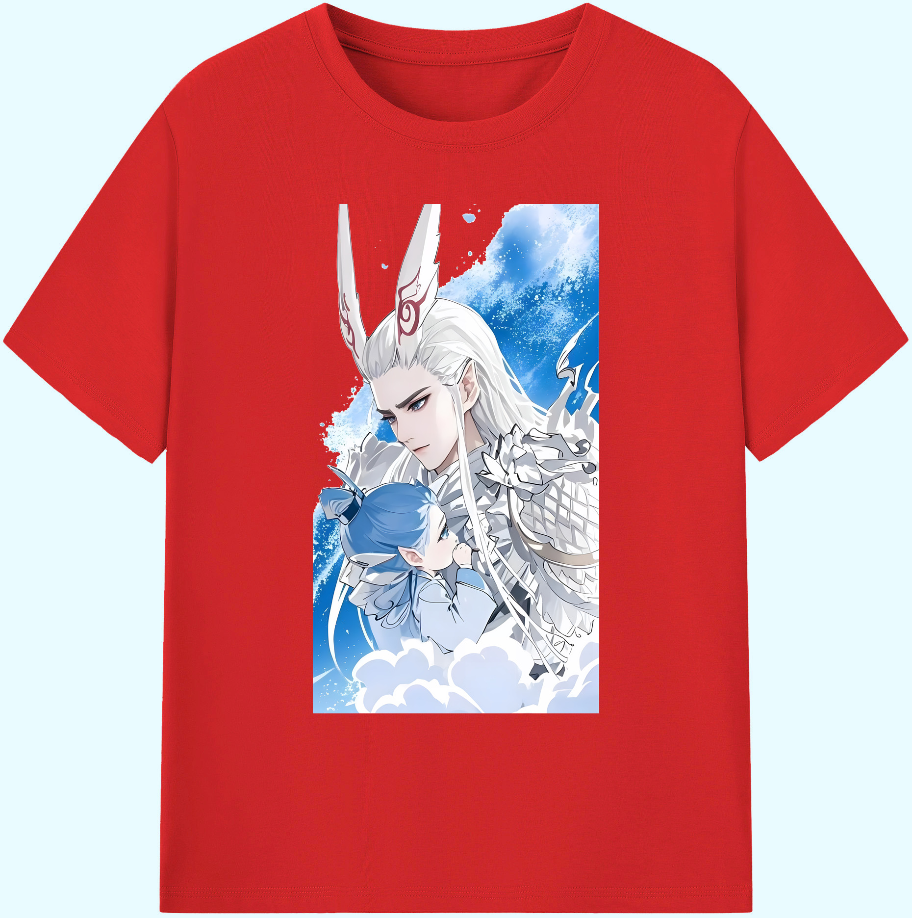 （画像用） Ne Zha 2 ナタ 魔童の大暴れ 綿100％ メンズ半袖Tシャツ｜肌触りやわらか＆通気性
