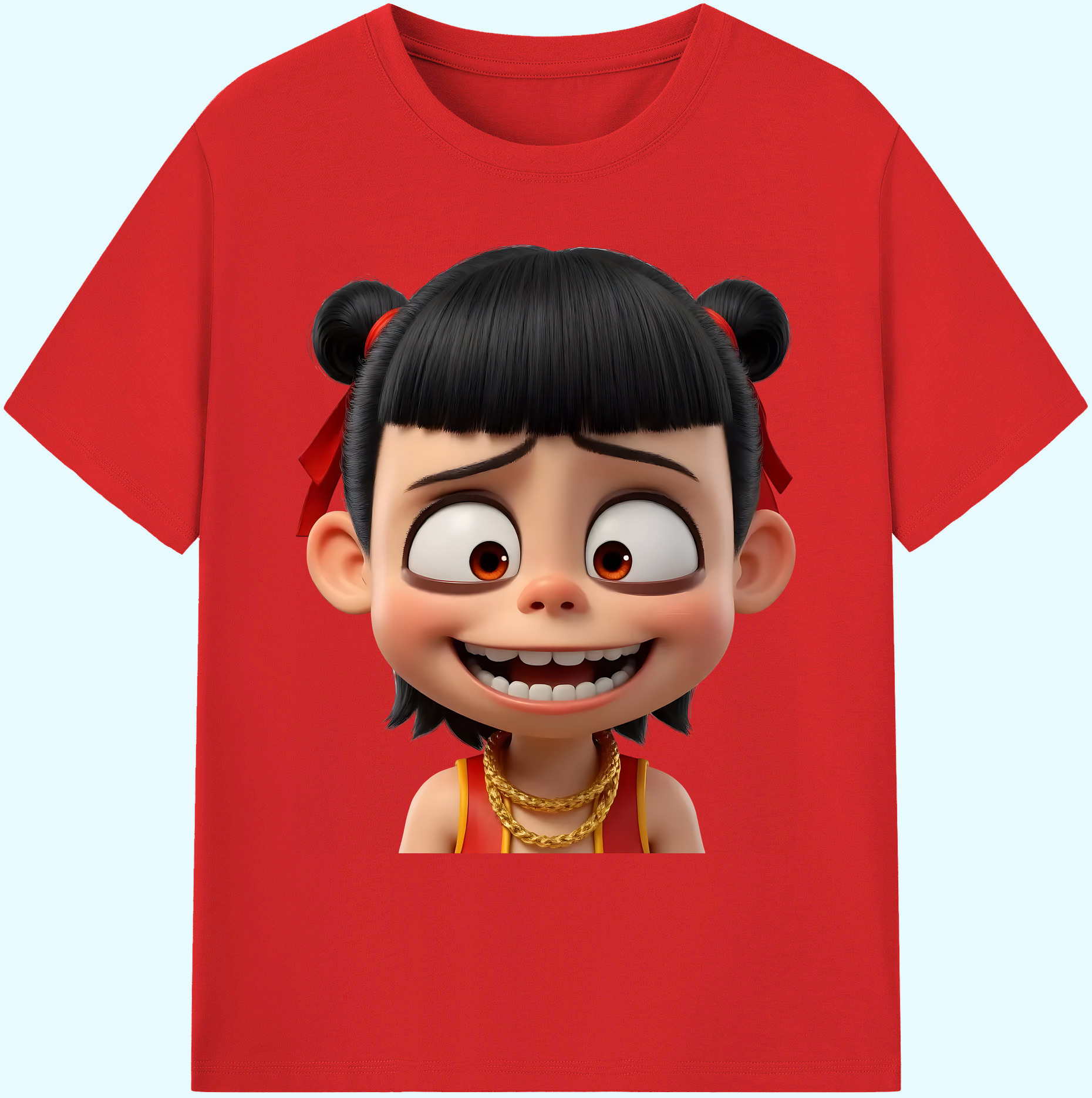 （画像用） Ne Zha 2 ナタ 魔童の大暴れ 綿100％ メンズ半袖Tシャツ｜肌触りやわらか＆通気性