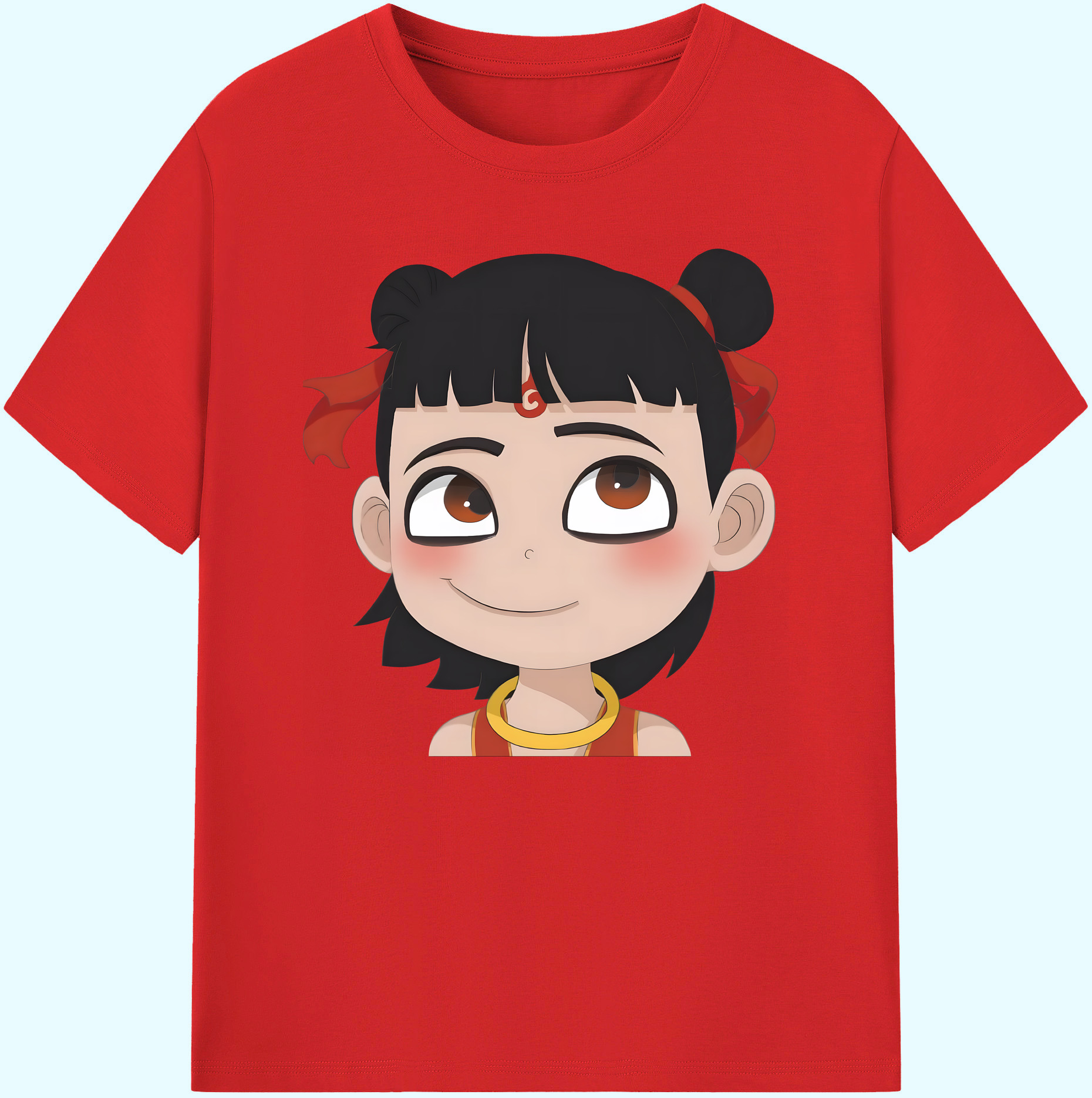 （画像用） Ne Zha 2 ナタ 魔童の大暴れ 綿100％ メンズ半袖Tシャツ｜肌触りやわらか＆通気性