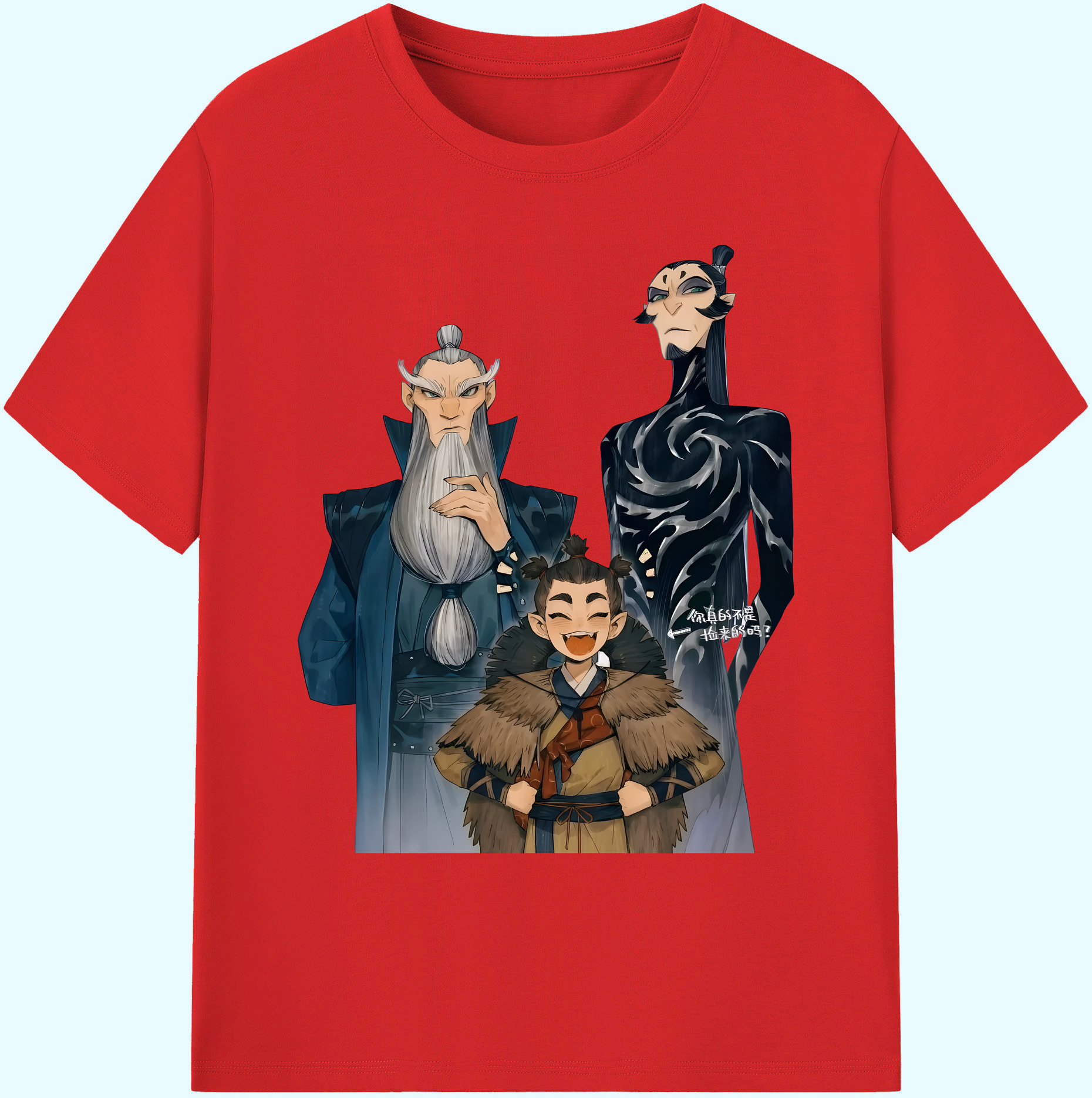（画像用） Ne Zha 2 ナタ 魔童の大暴れ 綿100％ メンズ半袖Tシャツ｜肌触りやわらか＆通気性