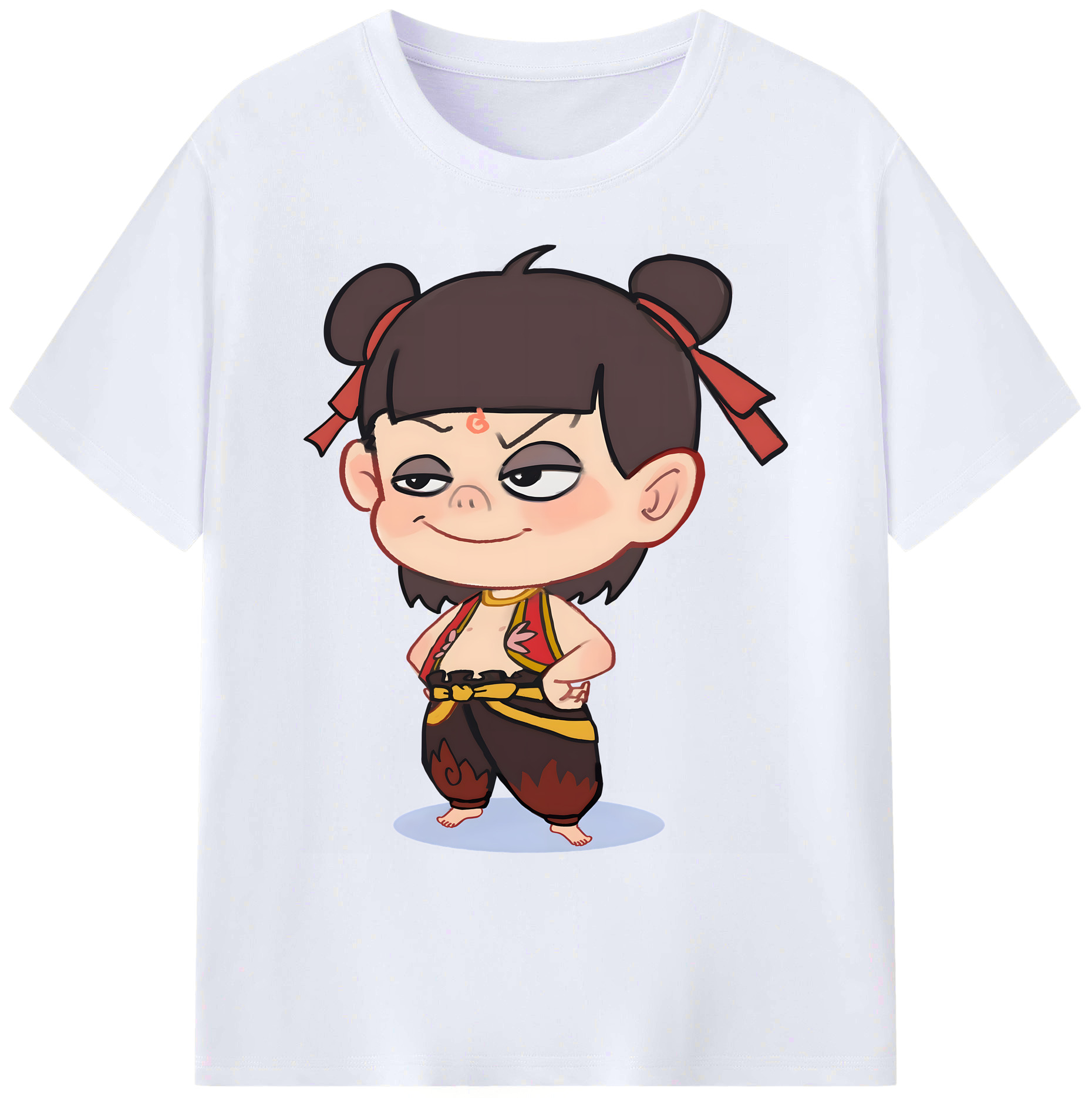 （画像用） Ne Zha 2 ナタ 魔童の大暴れ 綿100％ メンズ半袖Tシャツ｜肌触りやわらか＆通気性