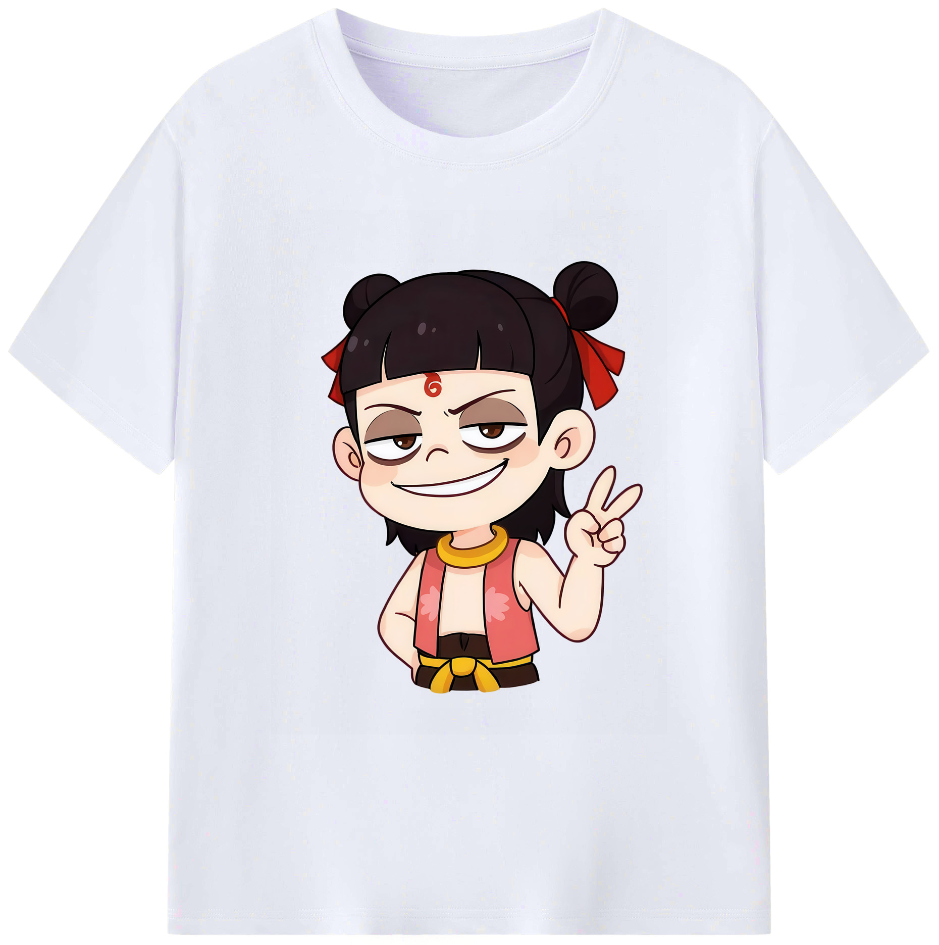 （画像用） Ne Zha 2 ナタ 魔童の大暴れ 綿100％ メンズ半袖Tシャツ｜肌触りやわらか＆通気性