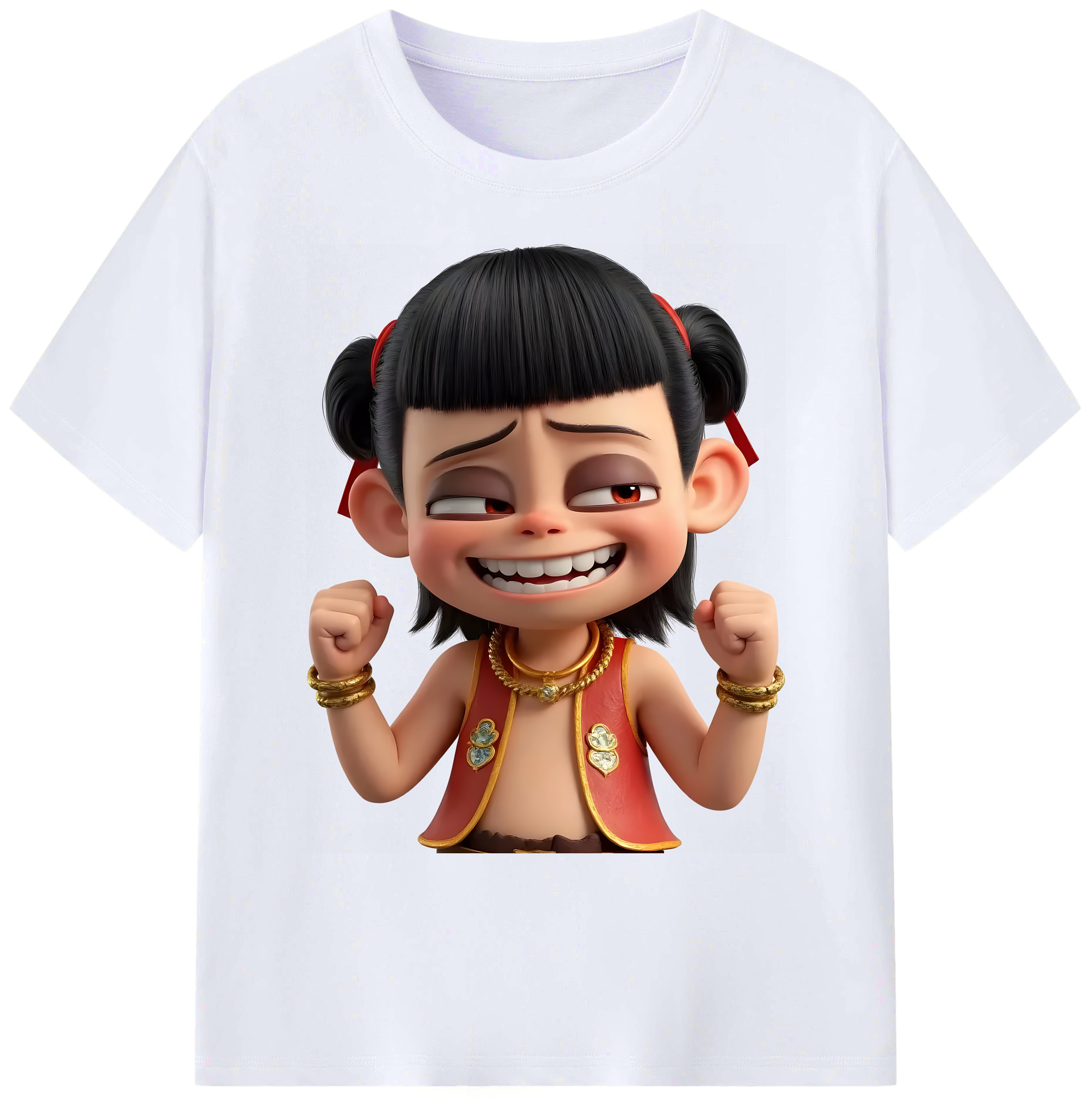 （画像用） Ne Zha 2 ナタ 魔童の大暴れ 綿100％ メンズ半袖Tシャツ｜肌触りやわらか＆通気性
