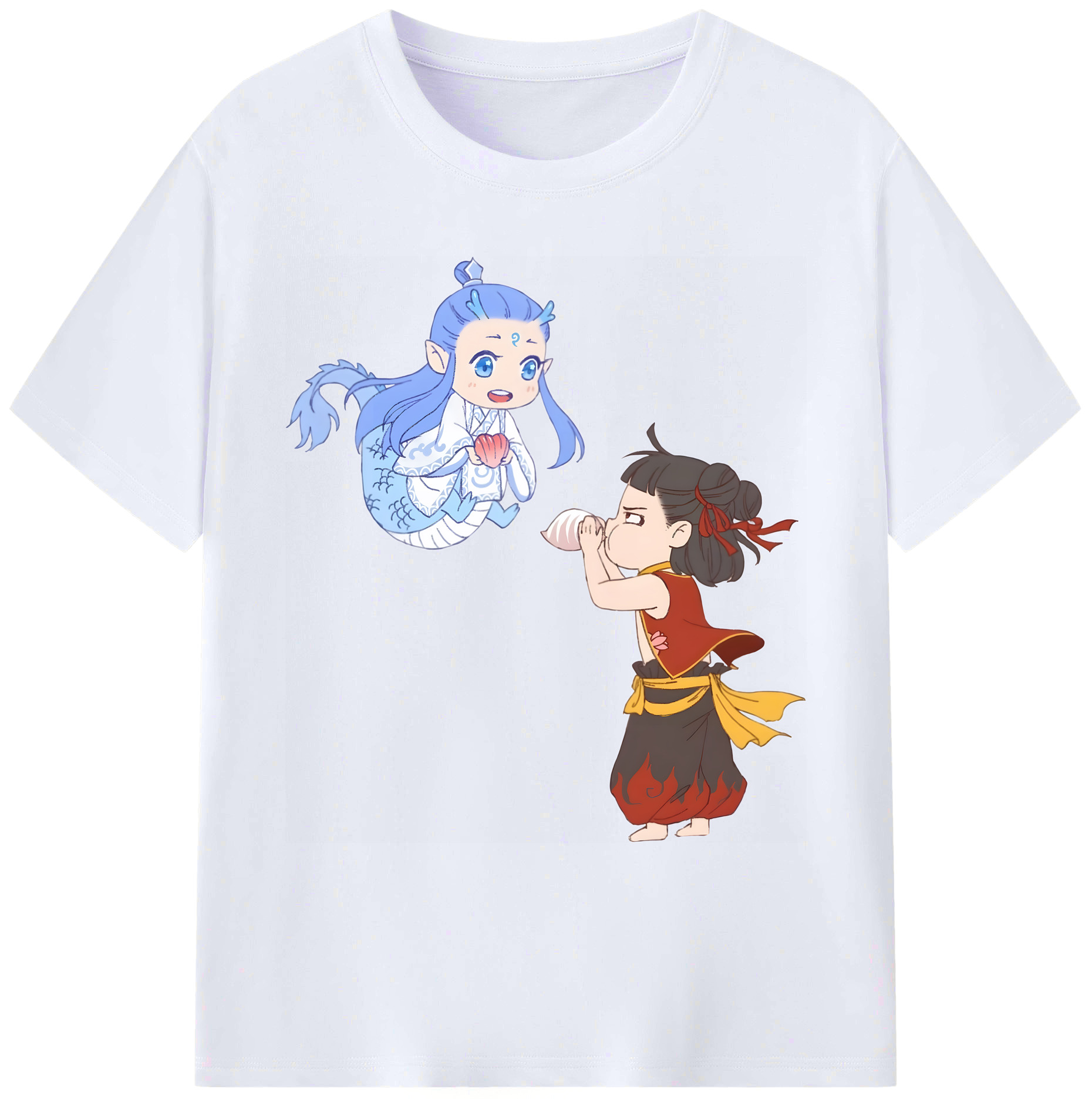 （画像用） Ne Zha 2 ナタ 魔童の大暴れ 綿100％ メンズ半袖Tシャツ｜肌触りやわらか＆通気性