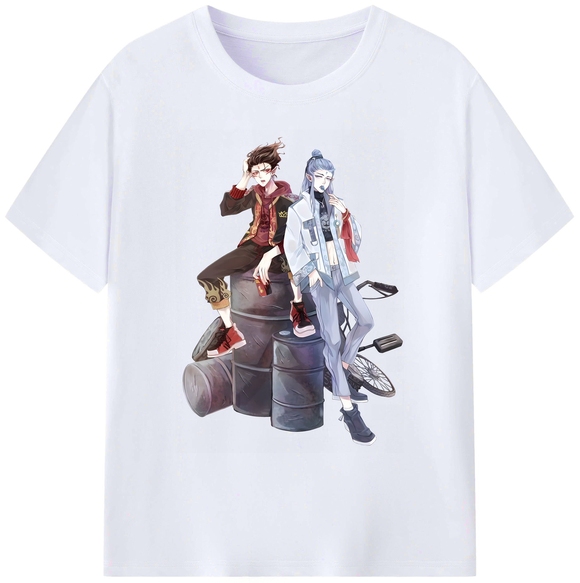 （画像用） Ne Zha 2 ナタ 魔童の大暴れ 綿100％ メンズ半袖Tシャツ｜肌触りやわらか＆通気性