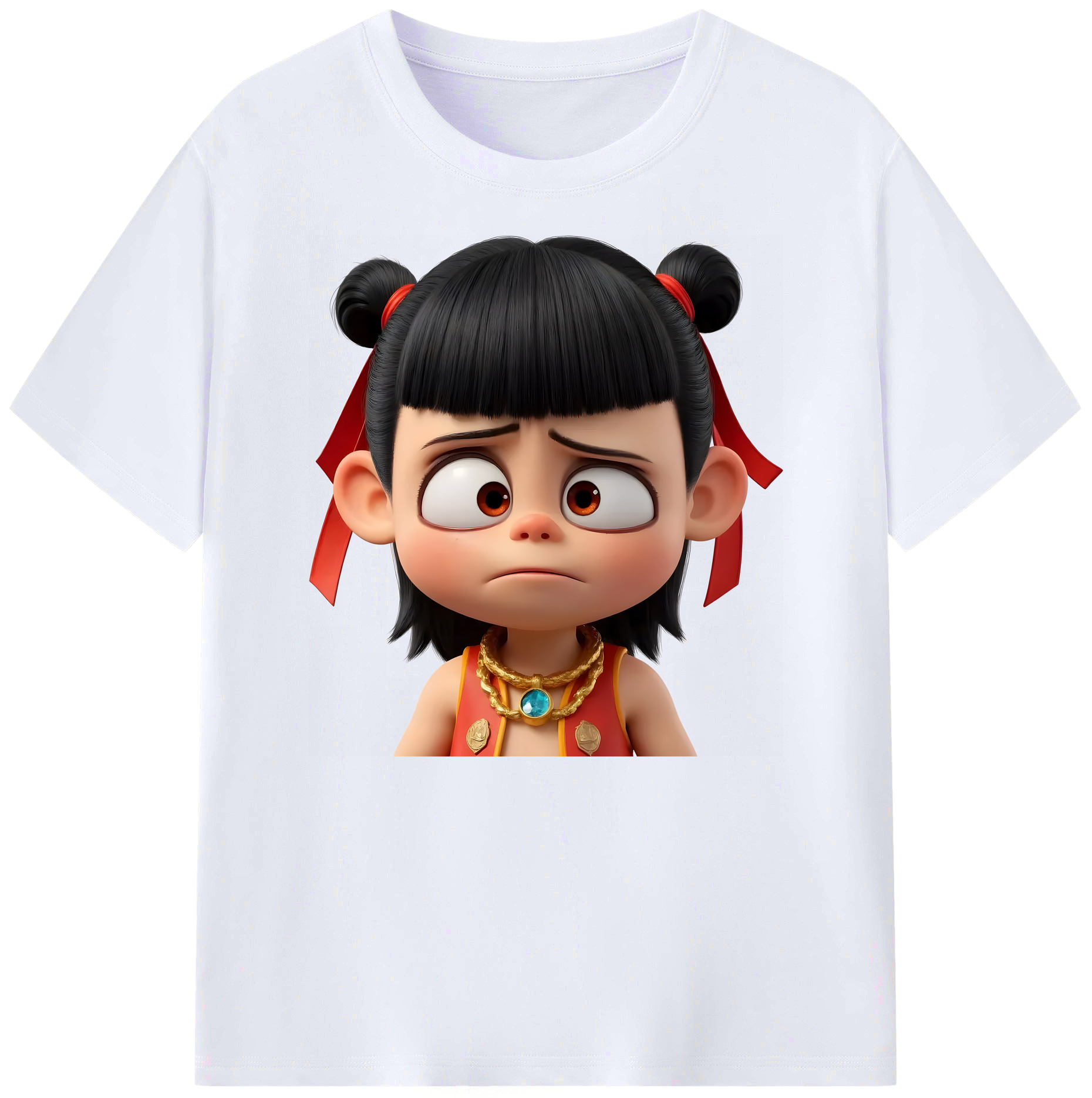 （画像用） Ne Zha 2 ナタ 魔童の大暴れ 綿100％ メンズ半袖Tシャツ｜肌触りやわらか＆通気性