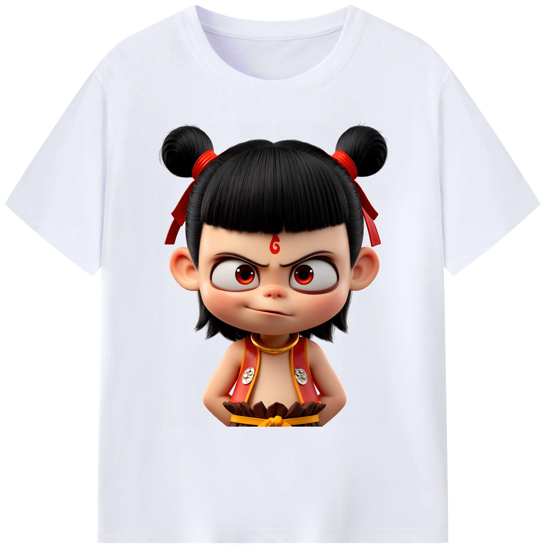 （画像用） Ne Zha 2 ナタ 魔童の大暴れ 綿100％ メンズ半袖Tシャツ｜肌触りやわらか＆通気性