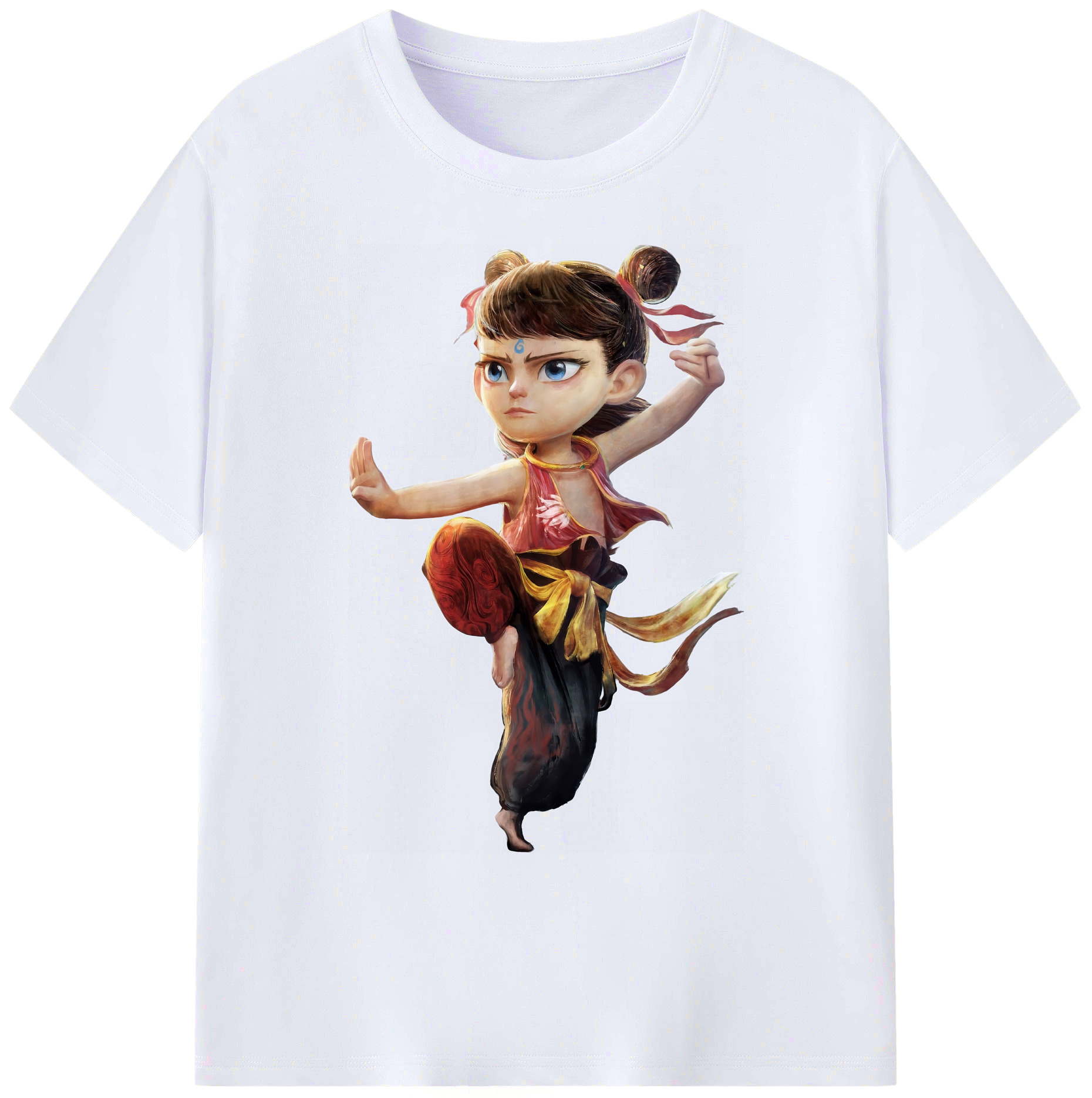 （画像用） Ne Zha 2 ナタ 魔童の大暴れ 綿100％ メンズ半袖Tシャツ｜肌触りやわらか＆通気性