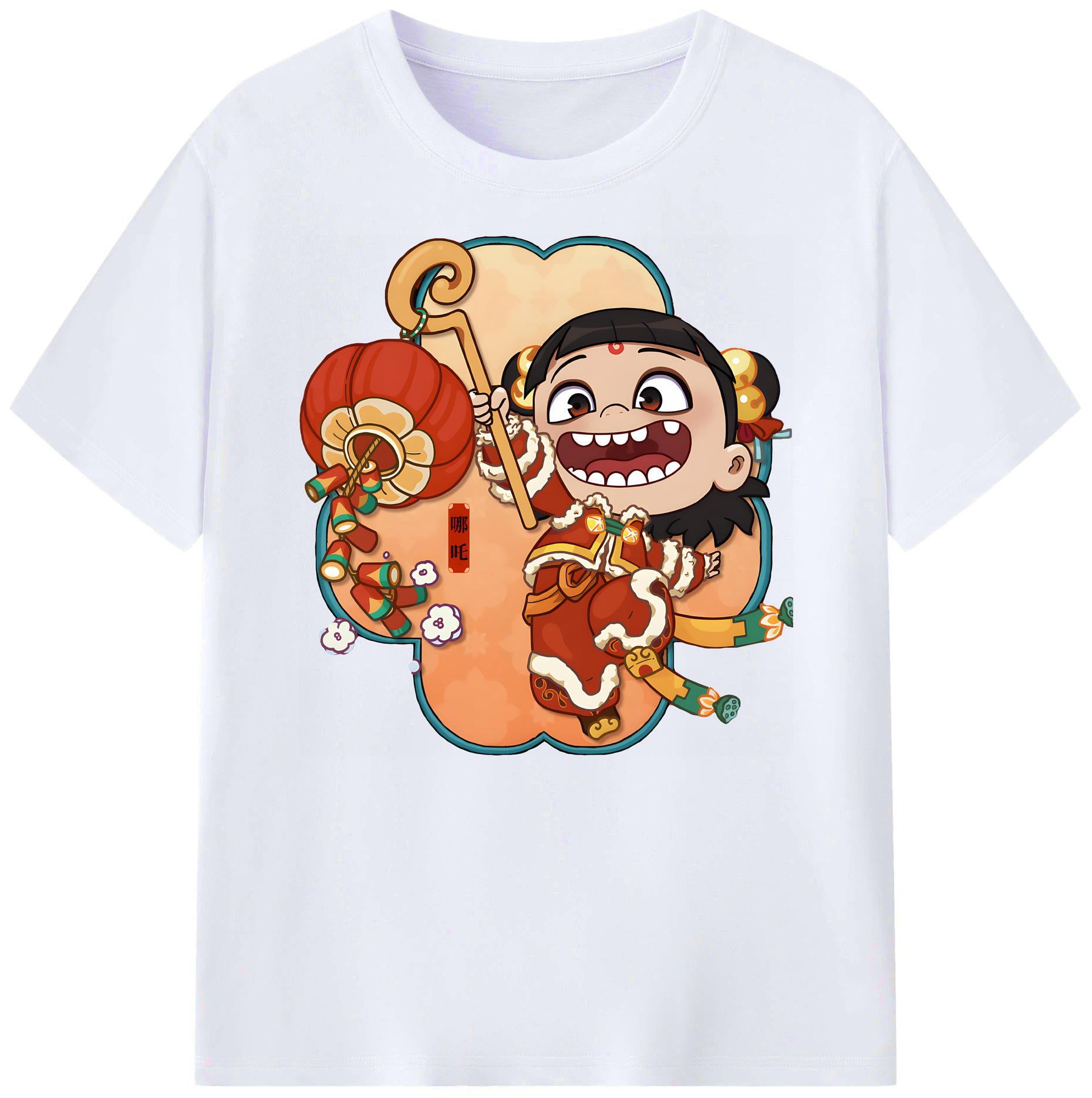 （画像用） Ne Zha 2 ナタ 魔童の大暴れ 綿100％ メンズ半袖Tシャツ｜肌触りやわらか＆通気性
