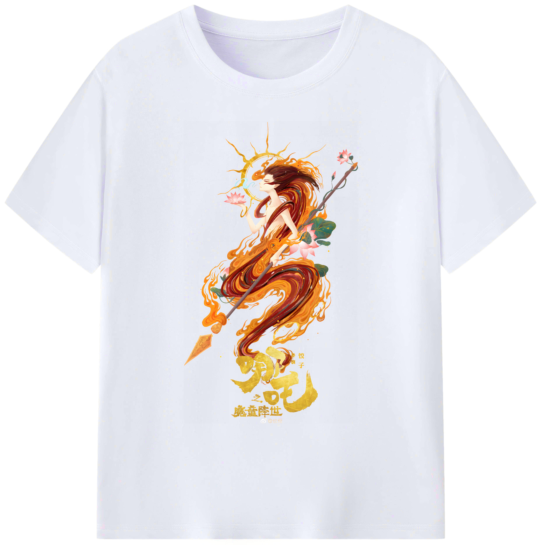 （画像用） Ne Zha 2 ナタ 魔童の大暴れ 綿100％ メンズ半袖Tシャツ｜肌触りやわらか＆通気性