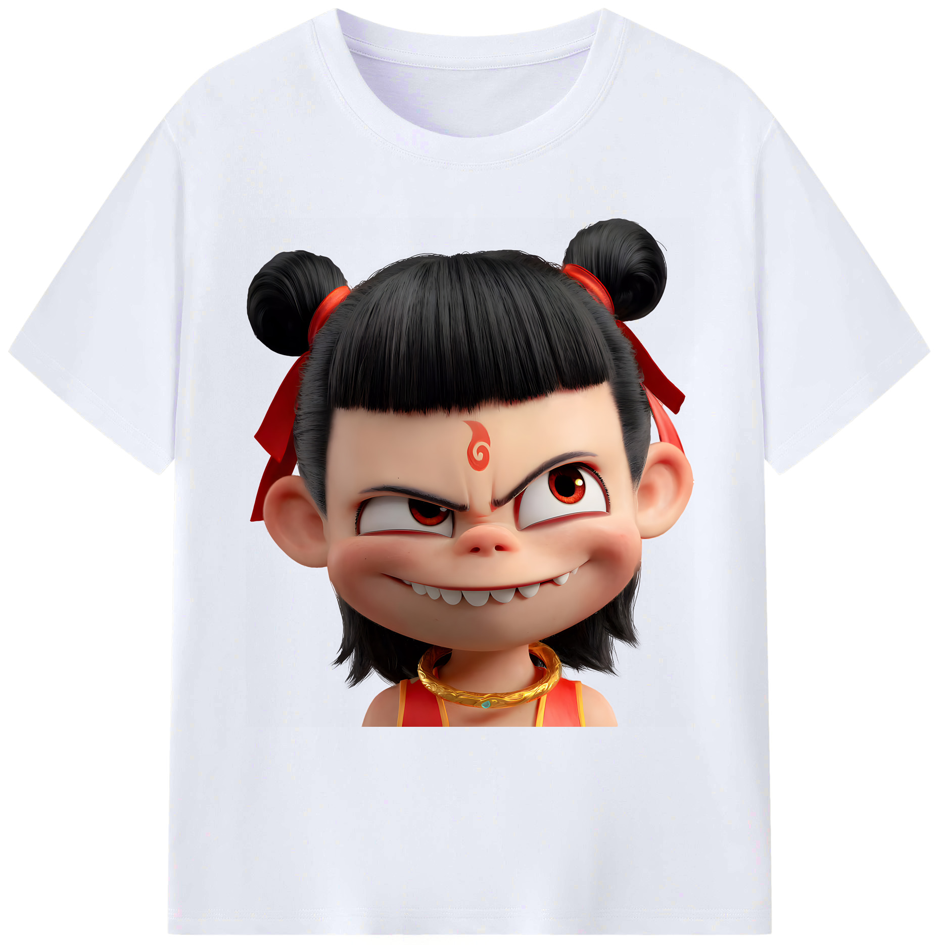 （画像用） Ne Zha 2 ナタ 魔童の大暴れ 綿100％ メンズ半袖Tシャツ｜肌触りやわらか＆通気性