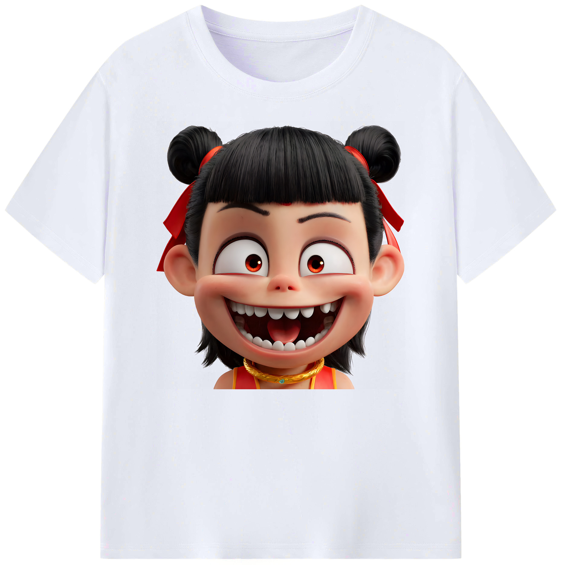 （画像用） Ne Zha 2 ナタ 魔童の大暴れ 綿100％ メンズ半袖Tシャツ｜肌触りやわらか＆通気性