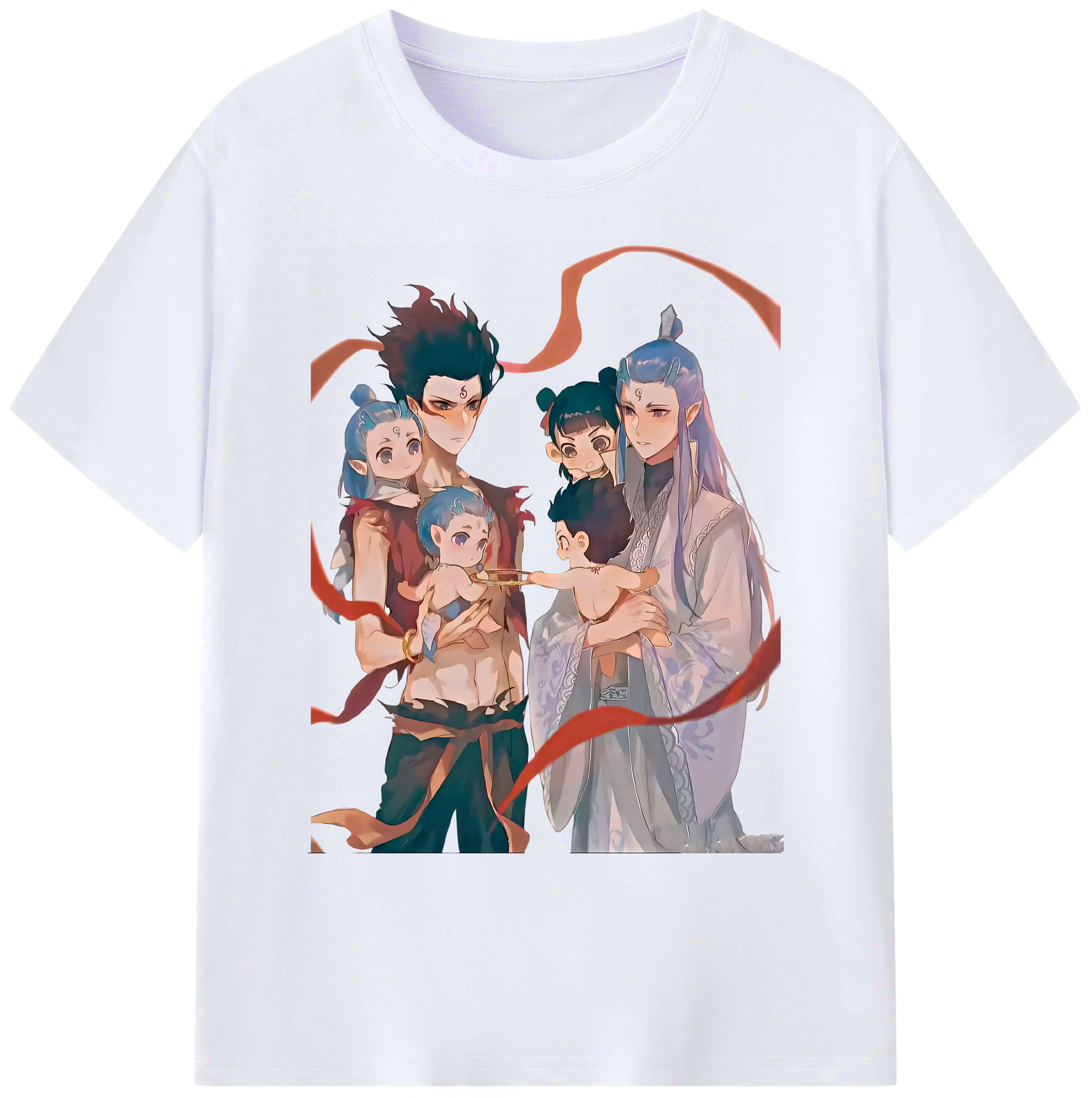 （画像用） Ne Zha 2 ナタ 魔童の大暴れ 綿100％ メンズ半袖Tシャツ｜肌触りやわらか＆通気性