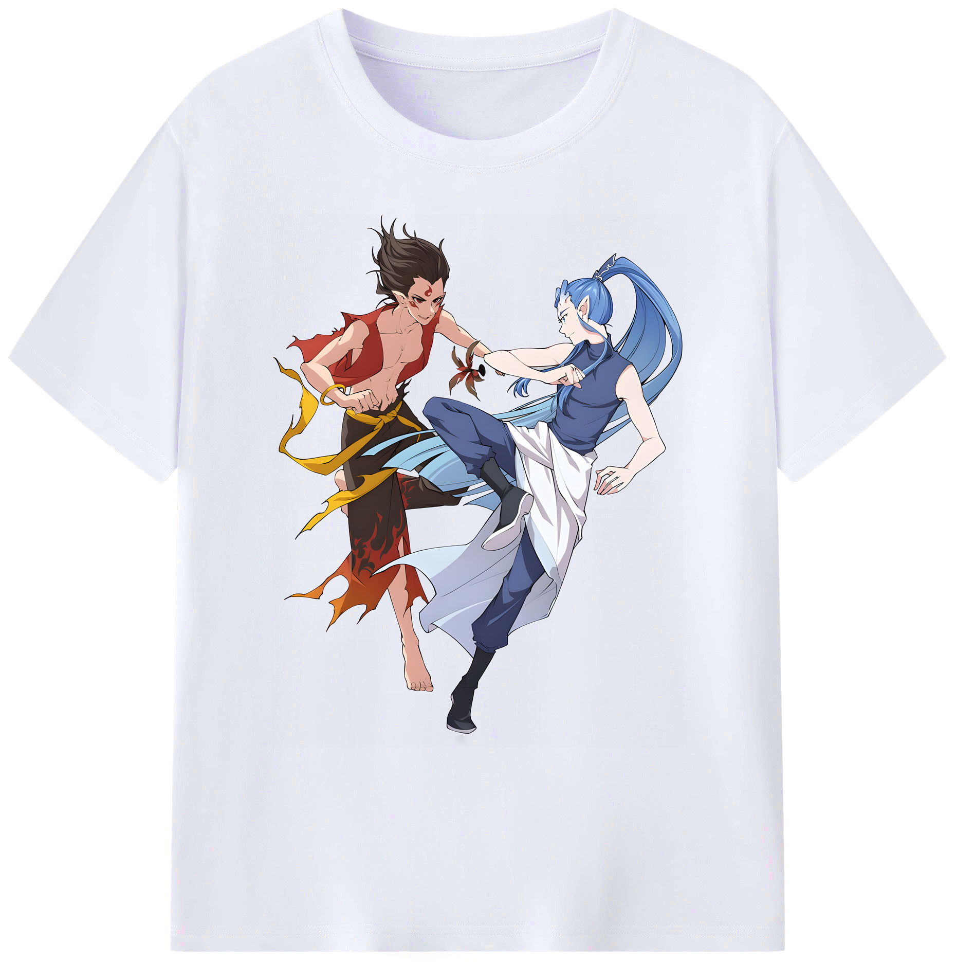 （画像用） Ne Zha 2 ナタ 魔童の大暴れ 綿100％ メンズ半袖Tシャツ｜肌触りやわらか＆通気性