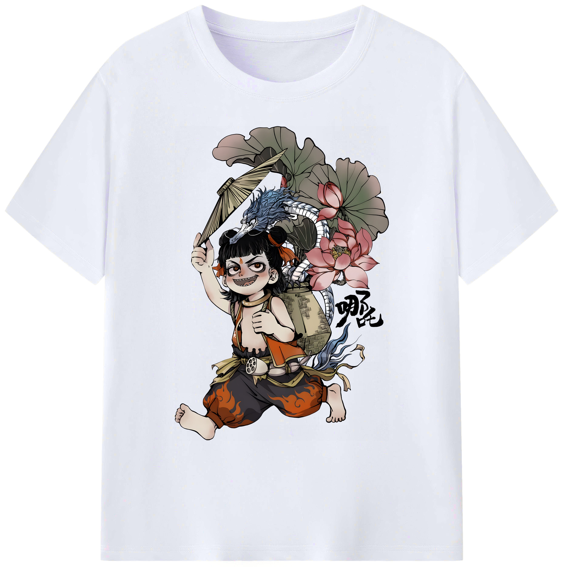 （画像用） Ne Zha 2 ナタ 魔童の大暴れ 綿100％ メンズ半袖Tシャツ｜肌触りやわらか＆通気性
