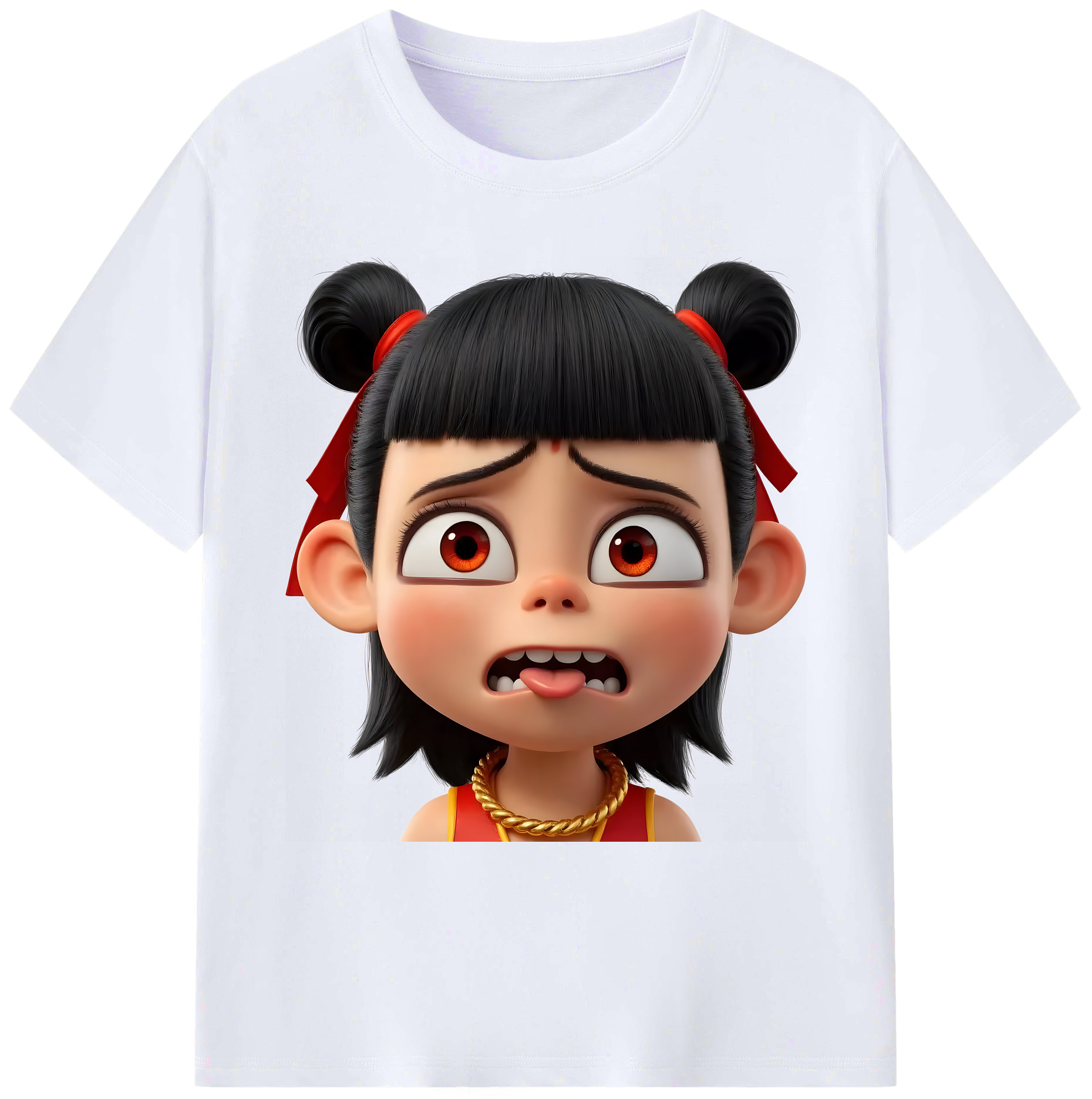 （画像用） Ne Zha 2 ナタ 魔童の大暴れ 綿100％ メンズ半袖Tシャツ｜肌触りやわらか＆通気性
