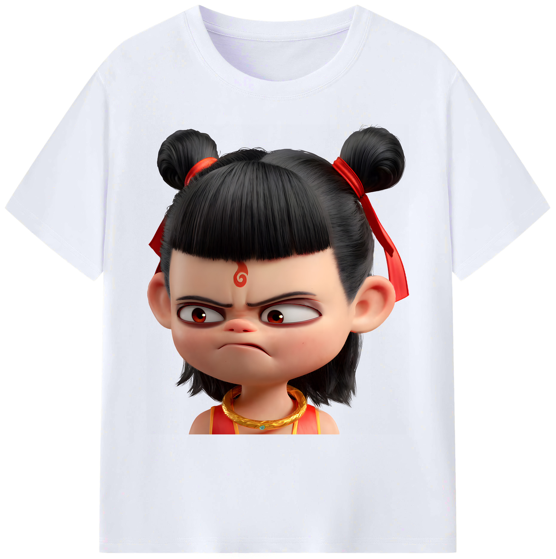 （画像用） Ne Zha 2 ナタ 魔童の大暴れ 綿100％ メンズ半袖Tシャツ｜肌触りやわらか＆通気性
