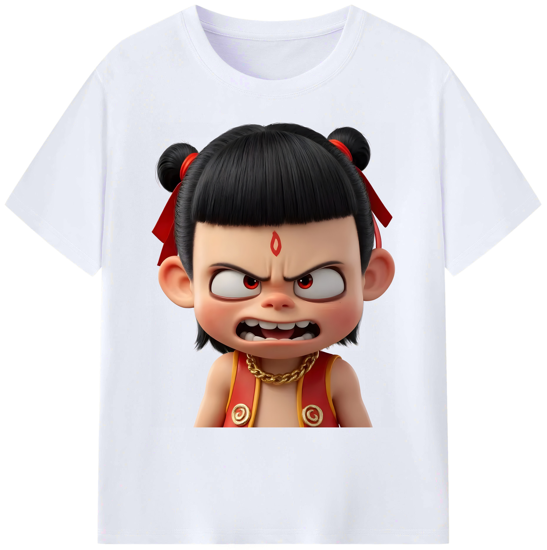 （画像用） Ne Zha 2 ナタ 魔童の大暴れ 綿100％ メンズ半袖Tシャツ｜肌触りやわらか＆通気性