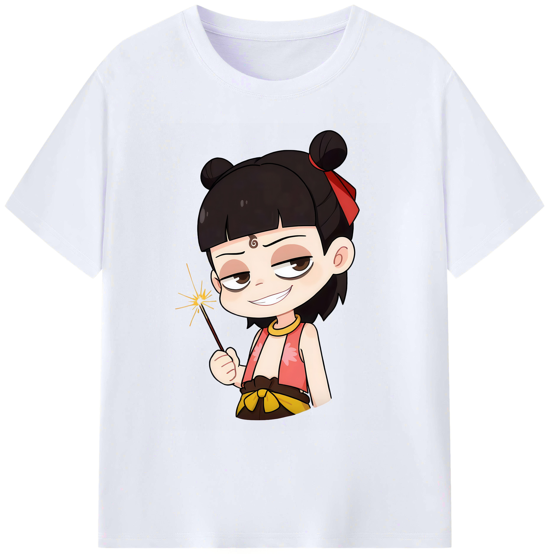 （画像用） Ne Zha 2 ナタ 魔童の大暴れ 綿100％ メンズ半袖Tシャツ｜肌触りやわらか＆通気性