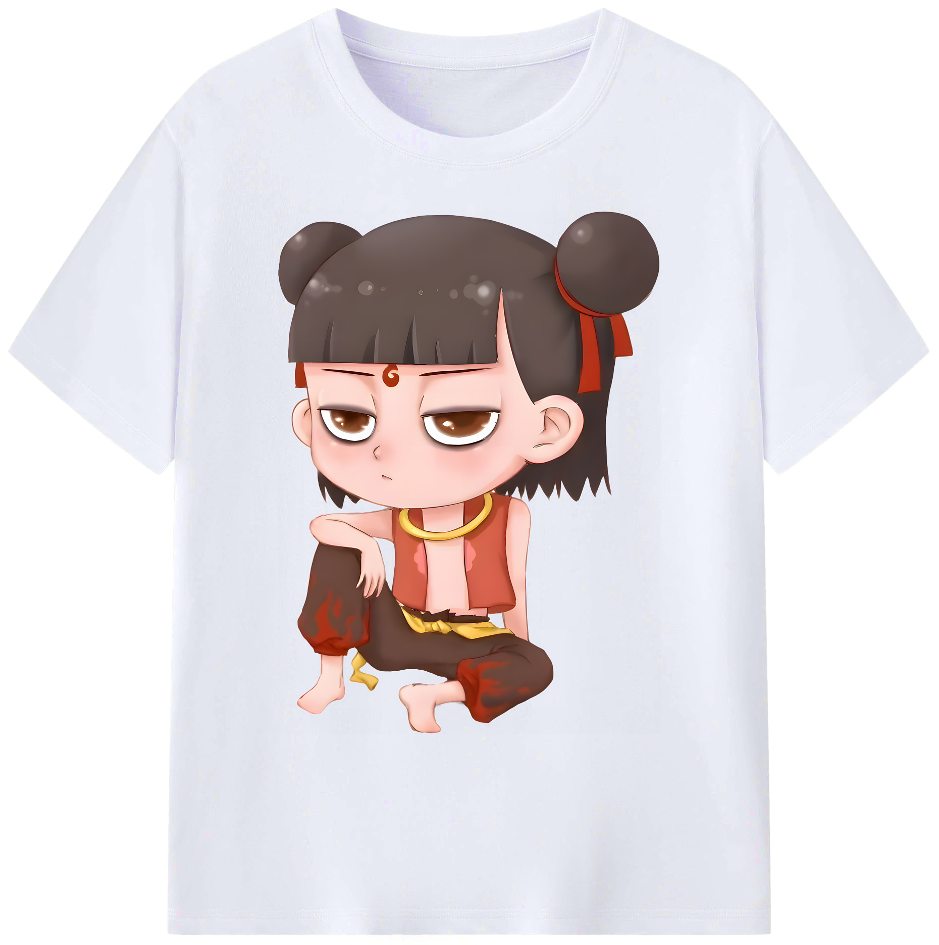 （画像用） Ne Zha 2 ナタ 魔童の大暴れ 綿100％ メンズ半袖Tシャツ｜肌触りやわらか＆通気性
