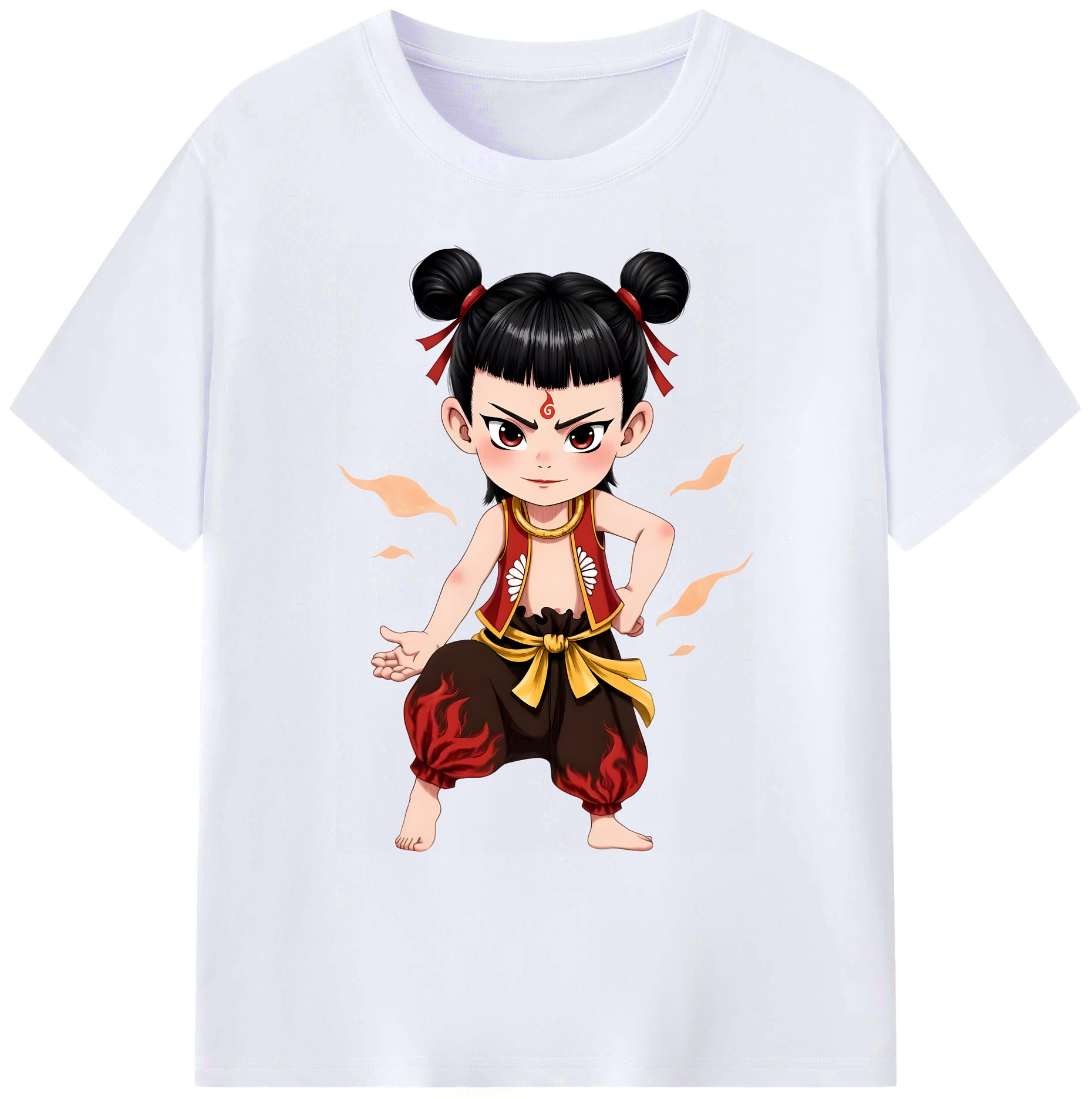（画像用） Ne Zha 2 ナタ 魔童の大暴れ 綿100％ メンズ半袖Tシャツ｜肌触りやわらか＆通気性