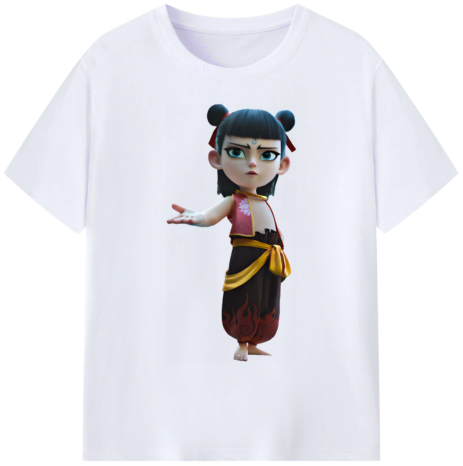 （画像用） Ne Zha 2 ナタ 魔童の大暴れ 綿100％ メンズ半袖Tシャツ｜肌触りやわらか＆通気性