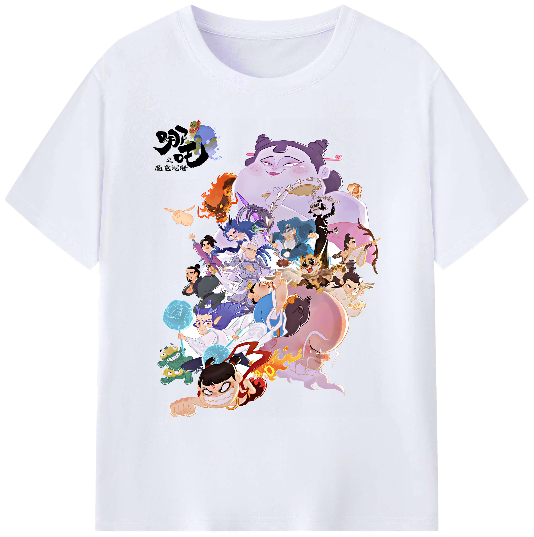 （画像用） Ne Zha 2 ナタ 魔童の大暴れ 綿100％ メンズ半袖Tシャツ｜肌触りやわらか＆通気性