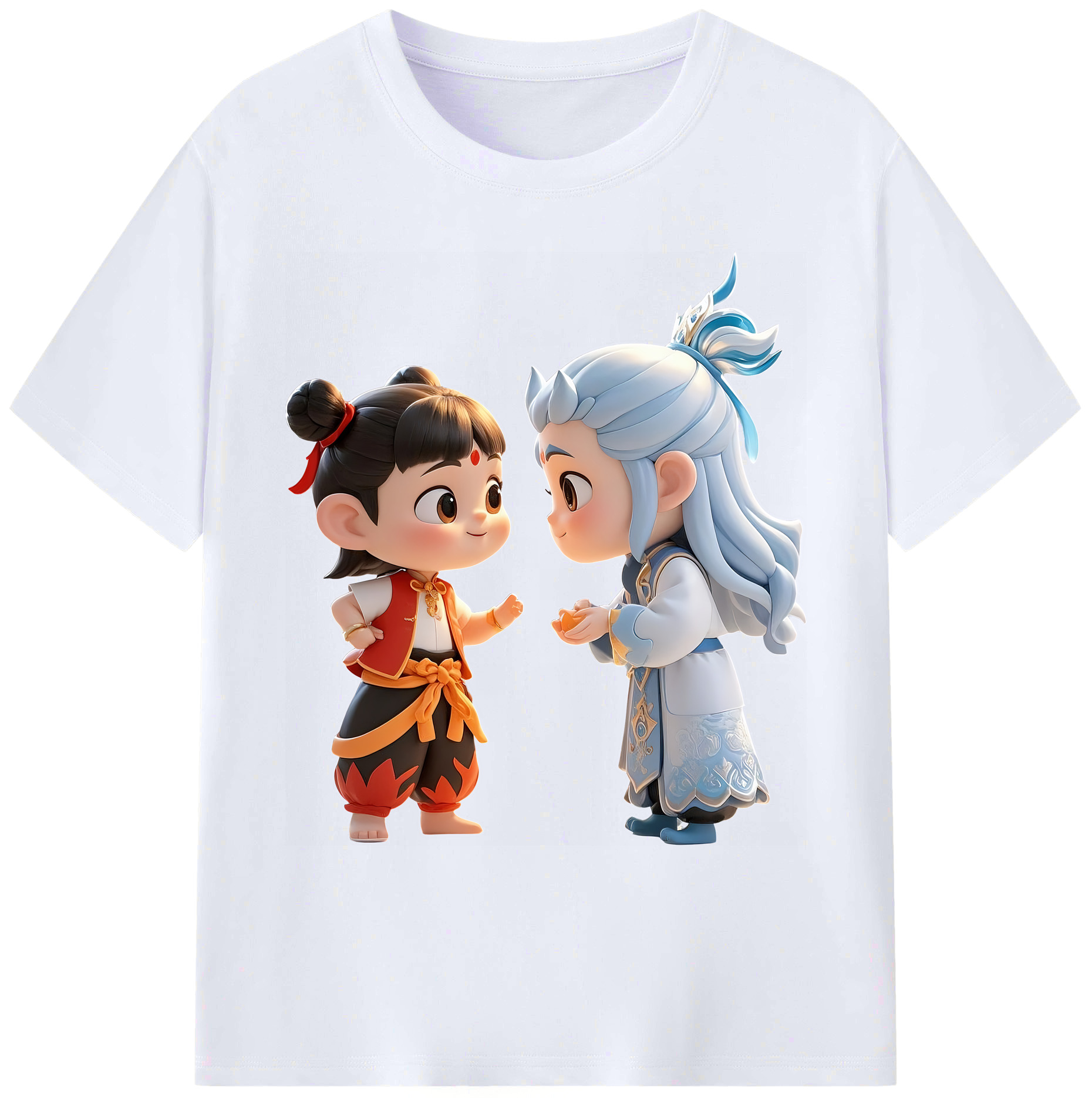 （画像用） Ne Zha 2 ナタ 魔童の大暴れ 綿100％ メンズ半袖Tシャツ｜肌触りやわらか＆通気性