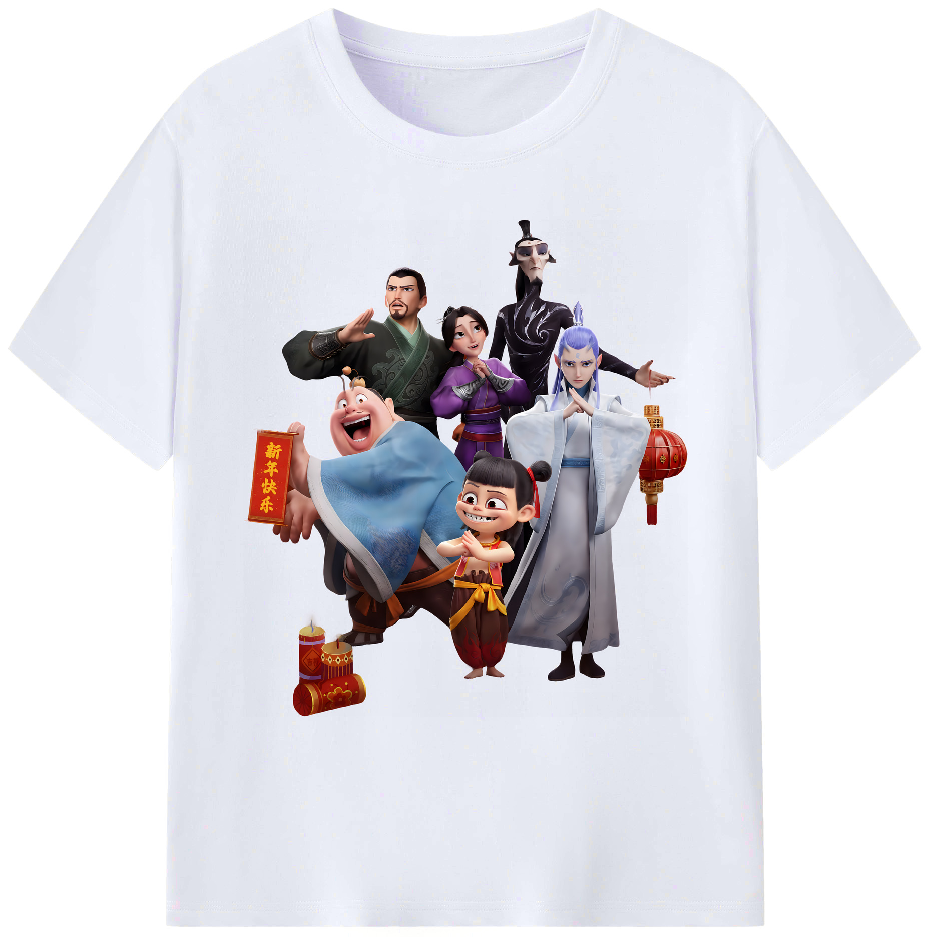 （画像用） Ne Zha 2 ナタ 魔童の大暴れ 綿100％ メンズ半袖Tシャツ｜肌触りやわらか＆通気性