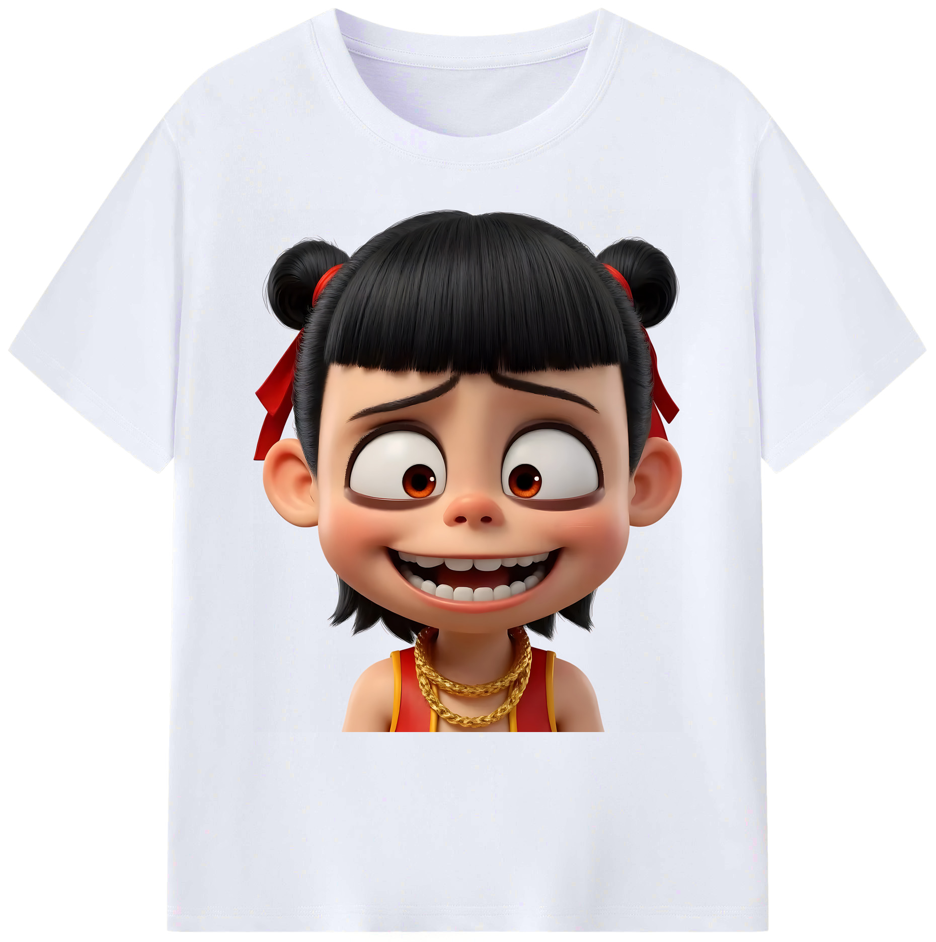 （画像用） Ne Zha 2 ナタ 魔童の大暴れ 綿100％ メンズ半袖Tシャツ｜肌触りやわらか＆通気性