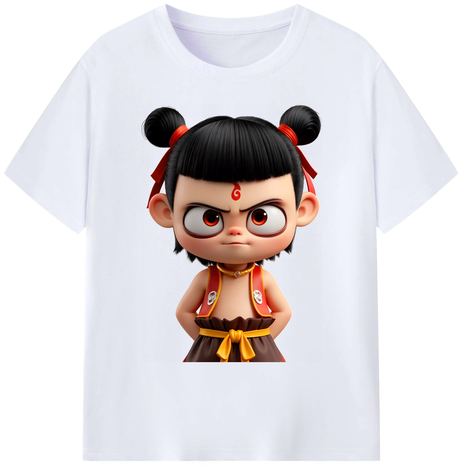 （画像用） Ne Zha 2 ナタ 魔童の大暴れ 綿100％ メンズ半袖Tシャツ｜肌触りやわらか＆通気性