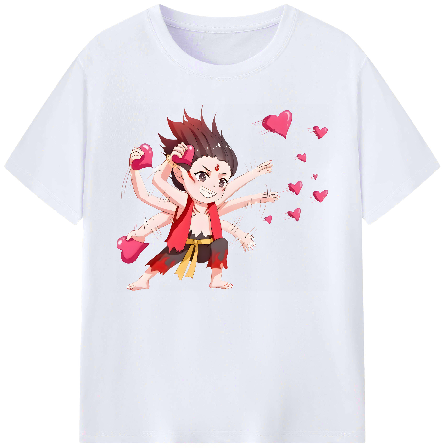 （画像用） Ne Zha 2 ナタ 魔童の大暴れ 綿100％ メンズ半袖Tシャツ｜肌触りやわらか＆通気性
