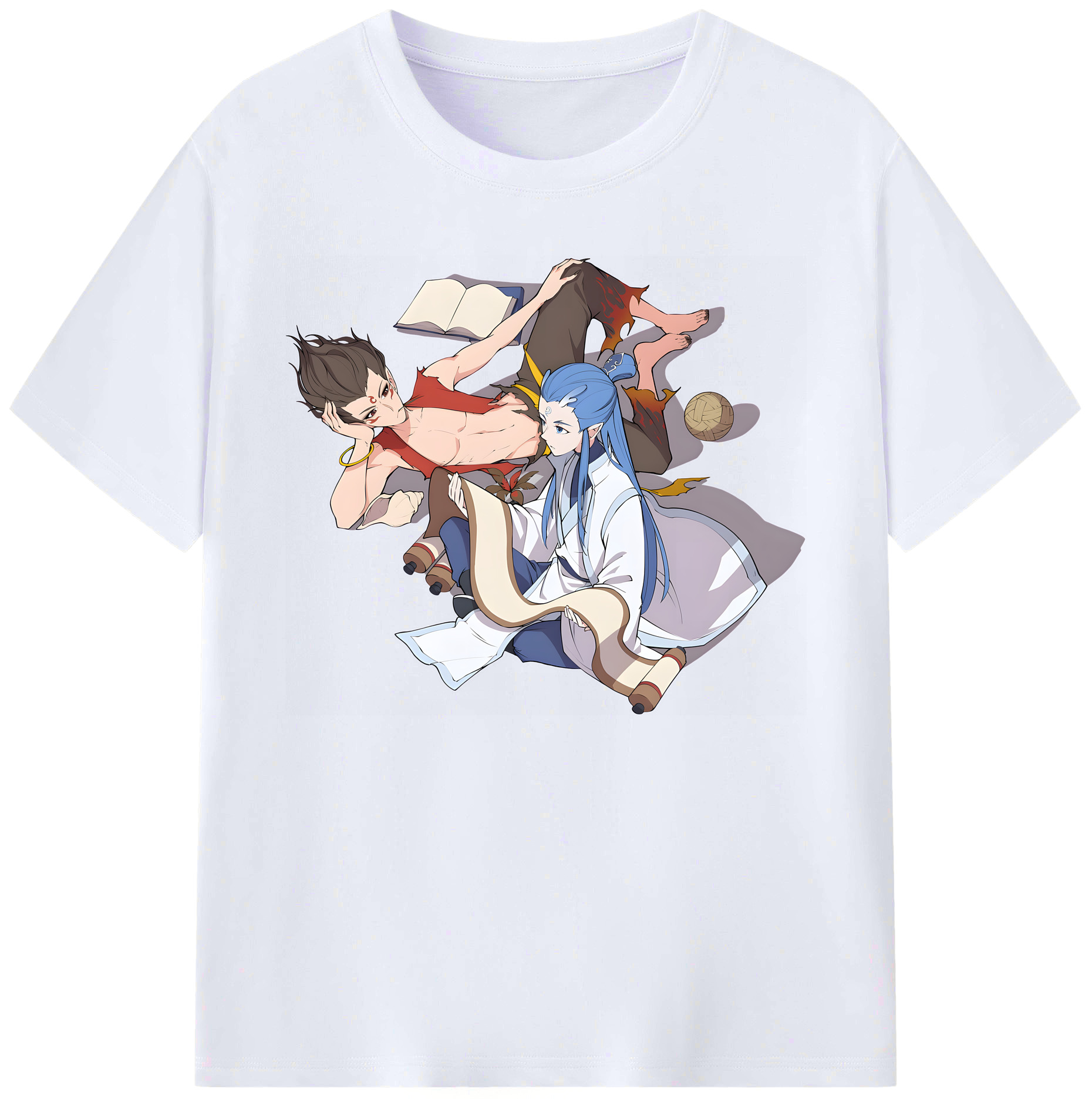 （画像用） Ne Zha 2 ナタ 魔童の大暴れ 綿100％ メンズ半袖Tシャツ｜肌触りやわらか＆通気性