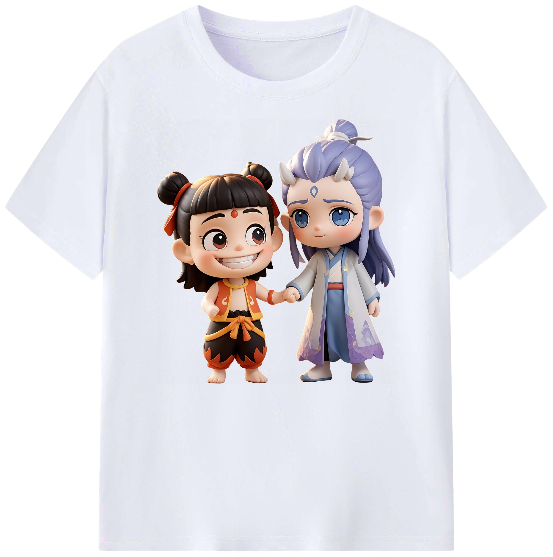 （画像用） Ne Zha 2 ナタ 魔童の大暴れ 綿100％ メンズ半袖Tシャツ｜肌触りやわらか＆通気性
