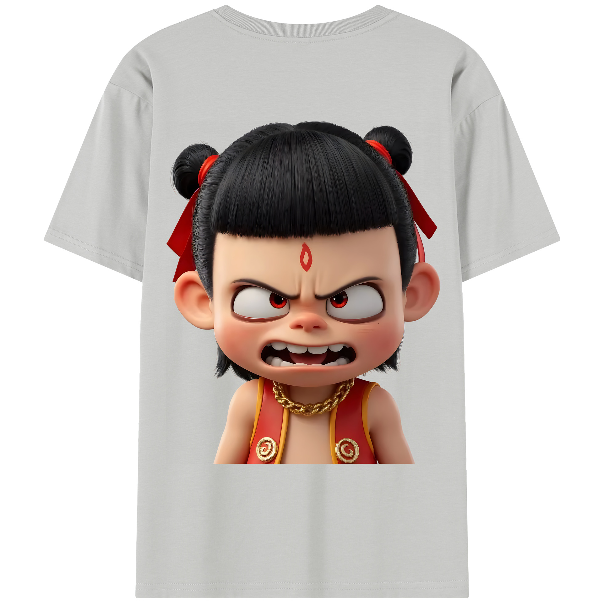 （画像用） Ne Zha 2 ナタ 魔童の大暴れ レディース半袖Tシャツ(バックプリント)